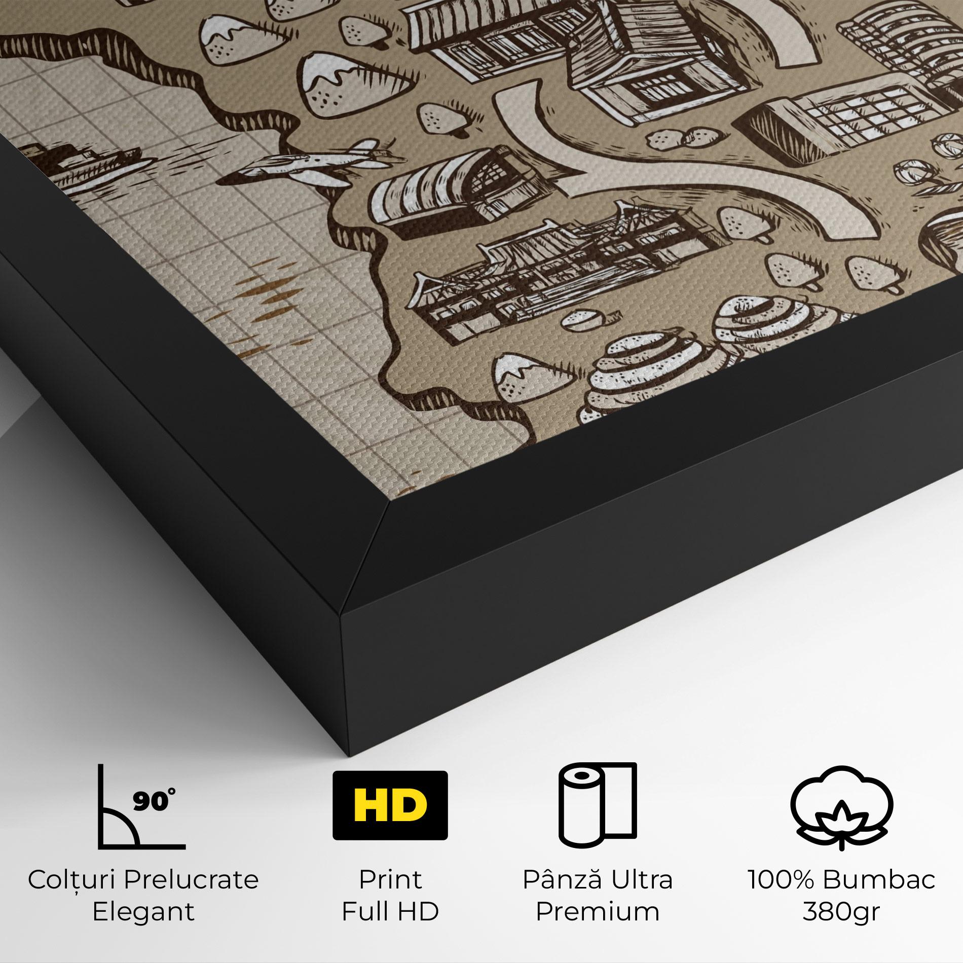Tablou Canvas Old Korea Map mockup 4