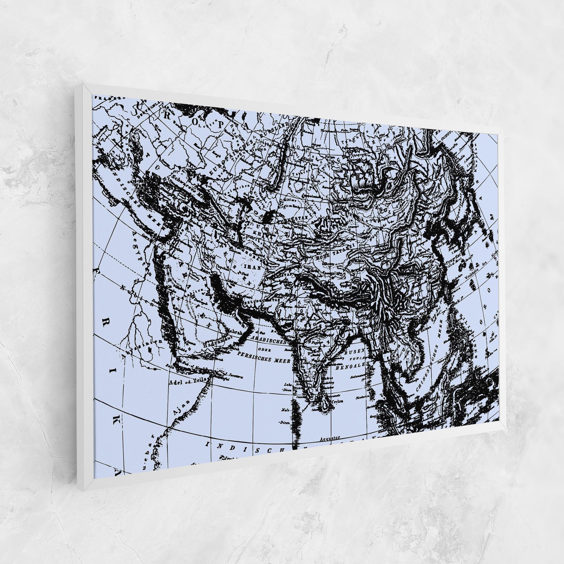 Tablou Canvas Blue Old Map mockup 1