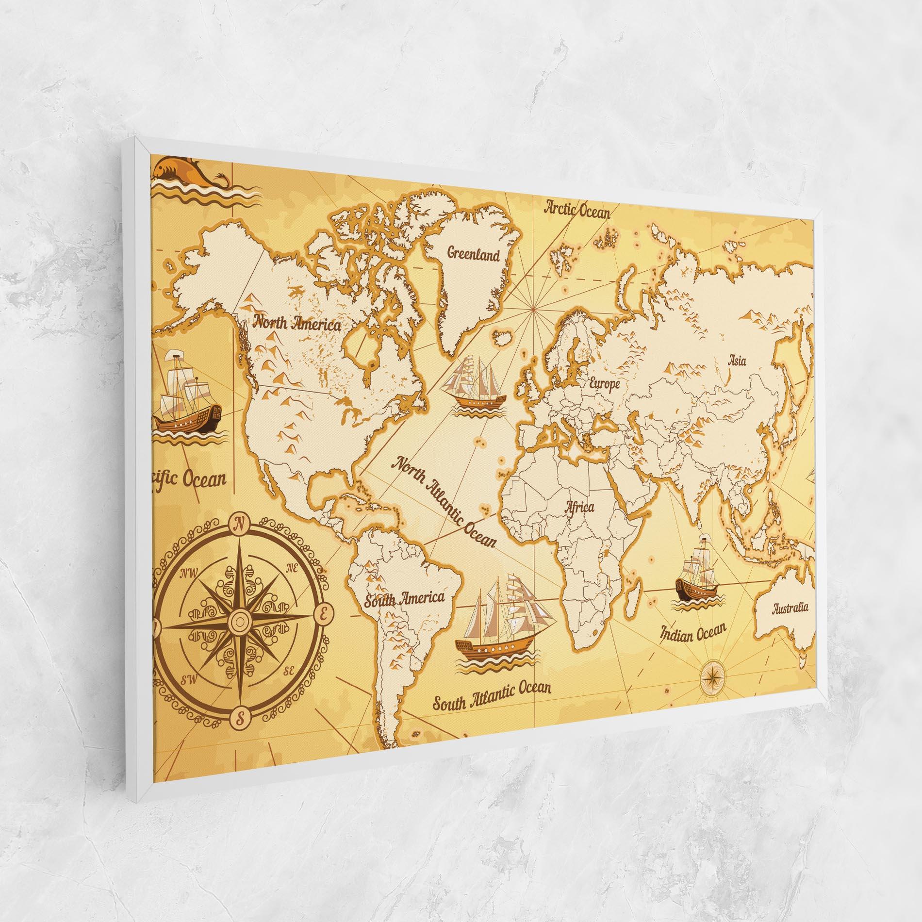 Tablou Canvas Gold Vintage Map mockup 1