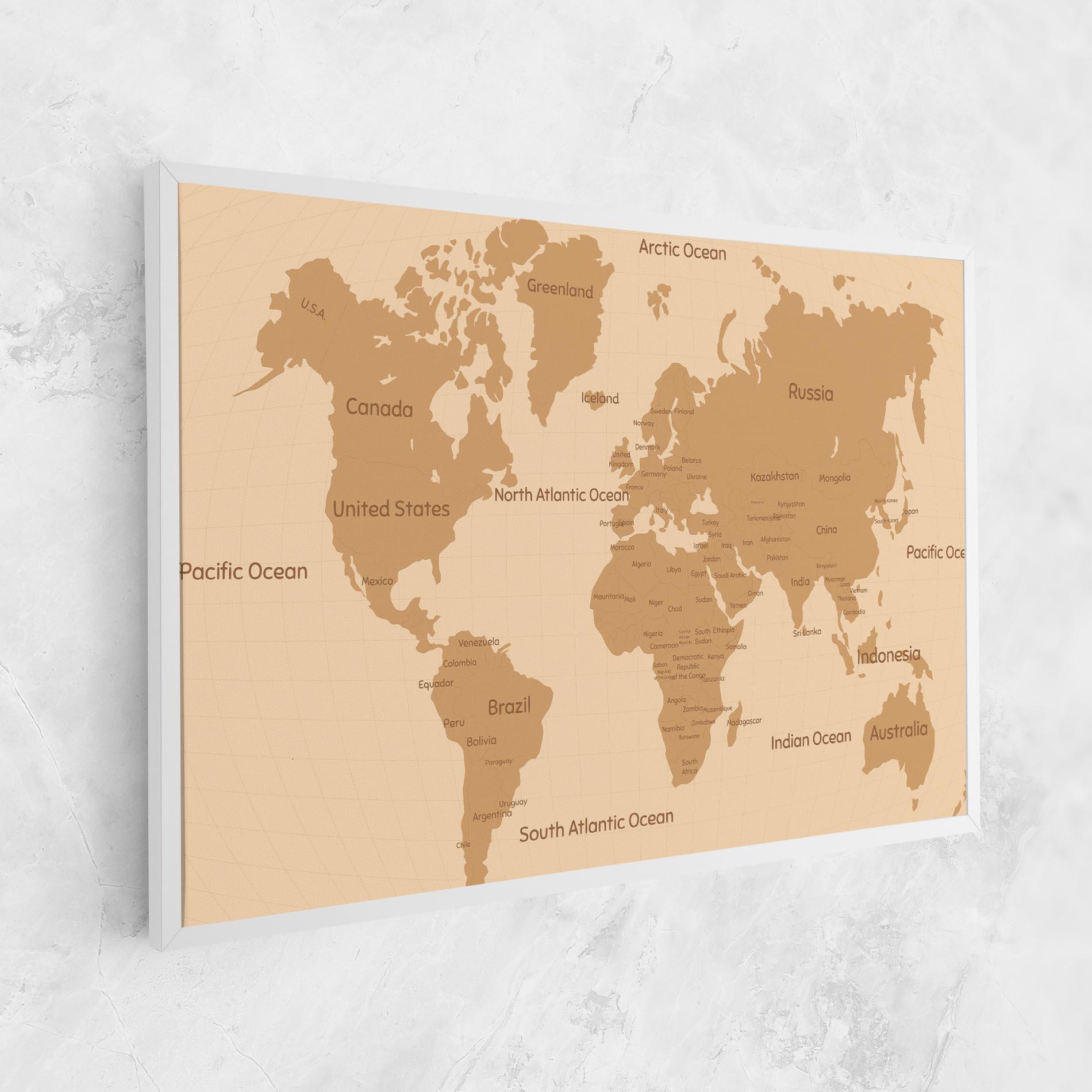 Tablou Canvas Ocean Old Map mockup 1