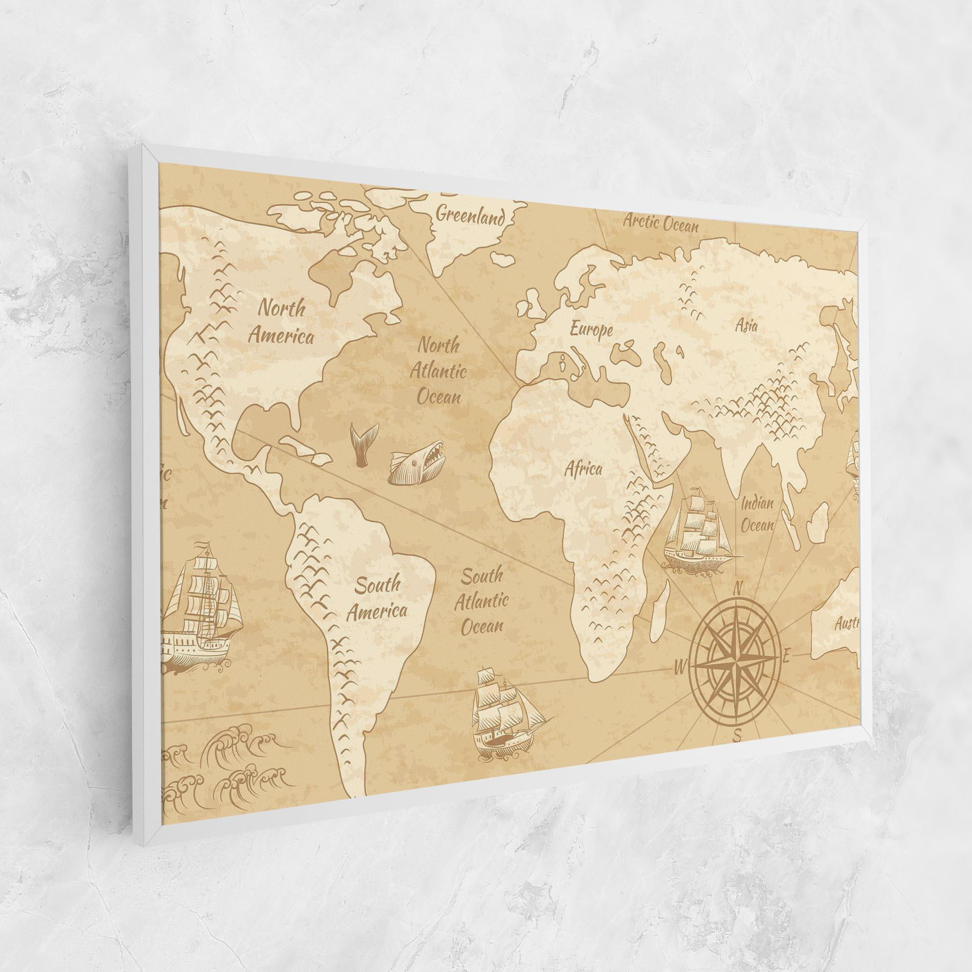 Tablou Canvas Old Continents Map mockup 1
