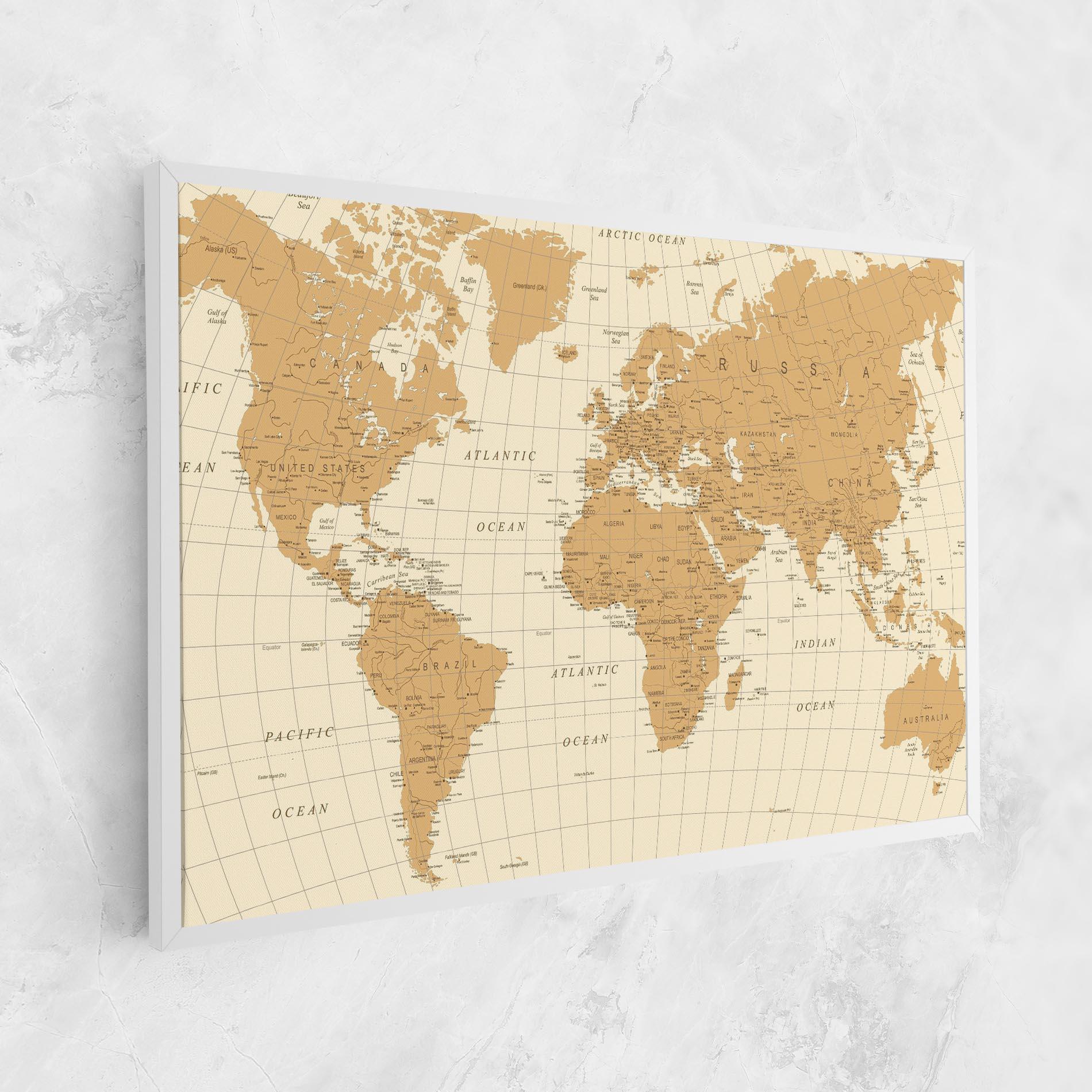 Tablou Canvas Old Map Cream mockup 1