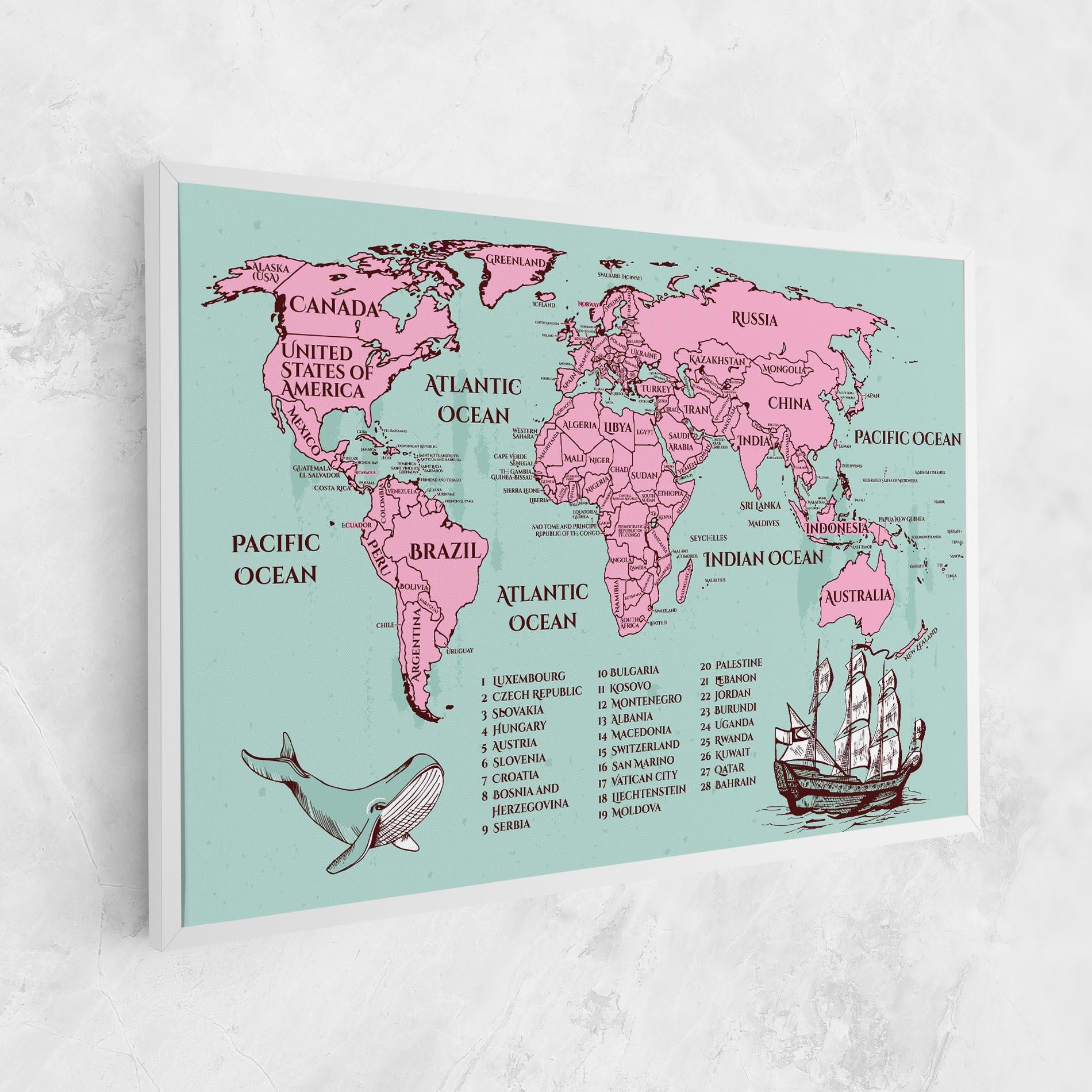 Tablou Canvas Pink Pirate Map mockup 1