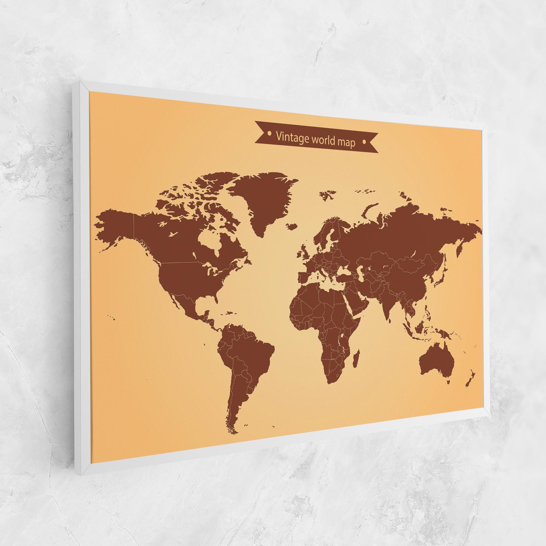 Tablou Canvas Vintage World Map mockup 1