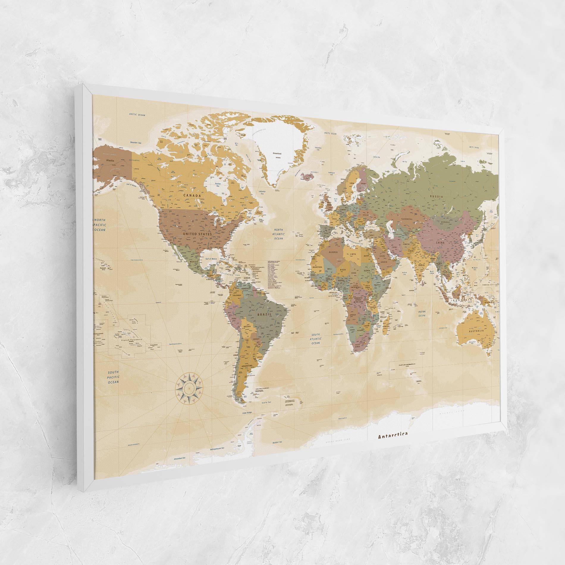 Tablou Canvas World Map Vintage mockup 1