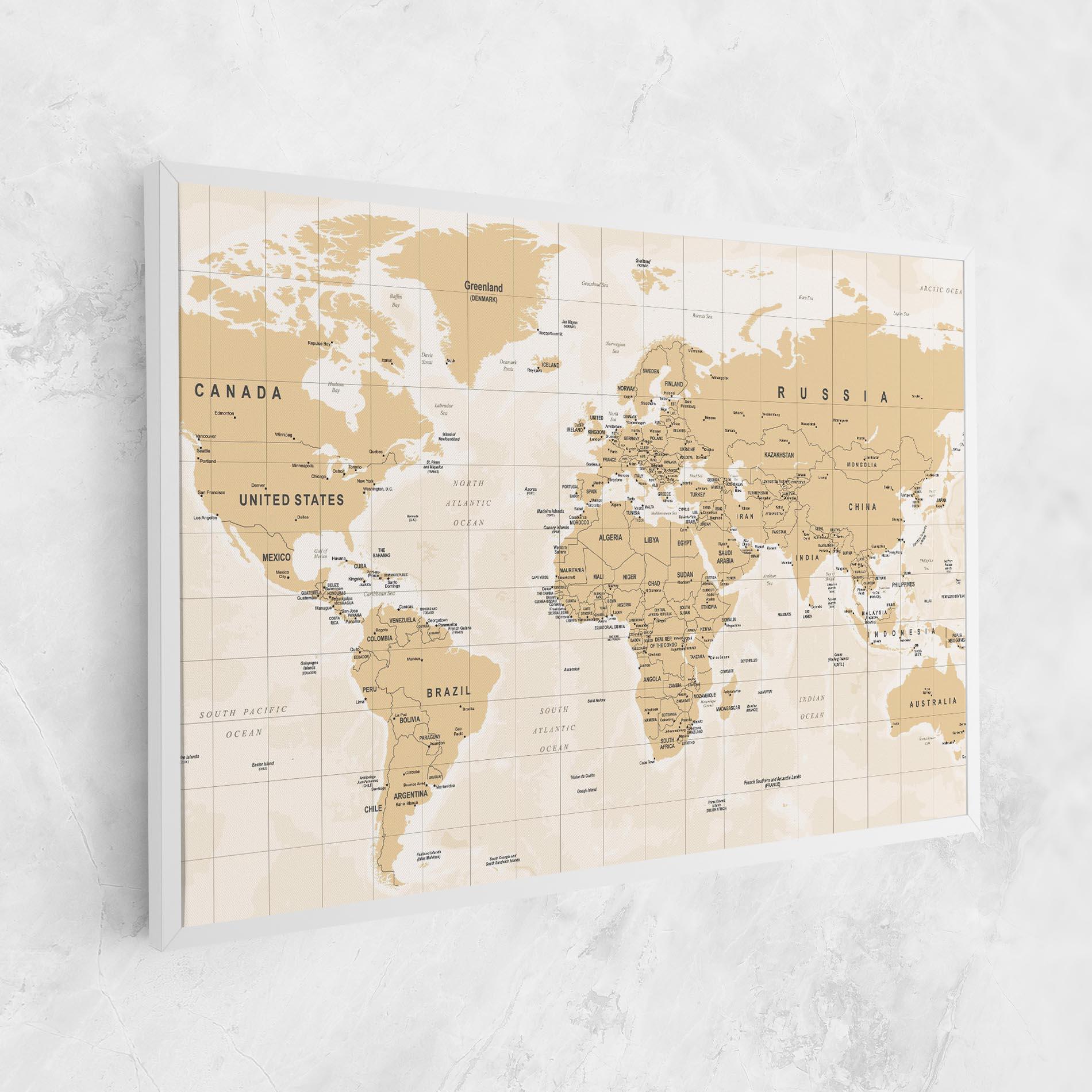 Tablou Canvas World Old Map mockup 1