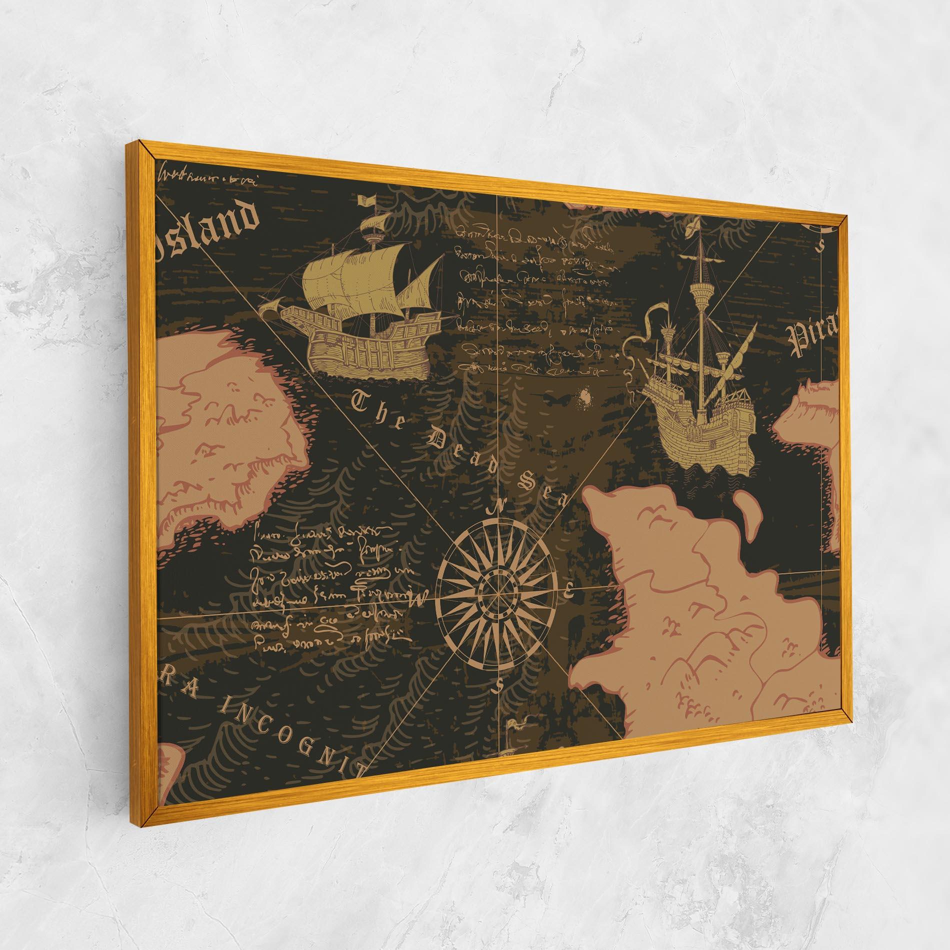 Tablou Canvas Cool Old Map mockup 1