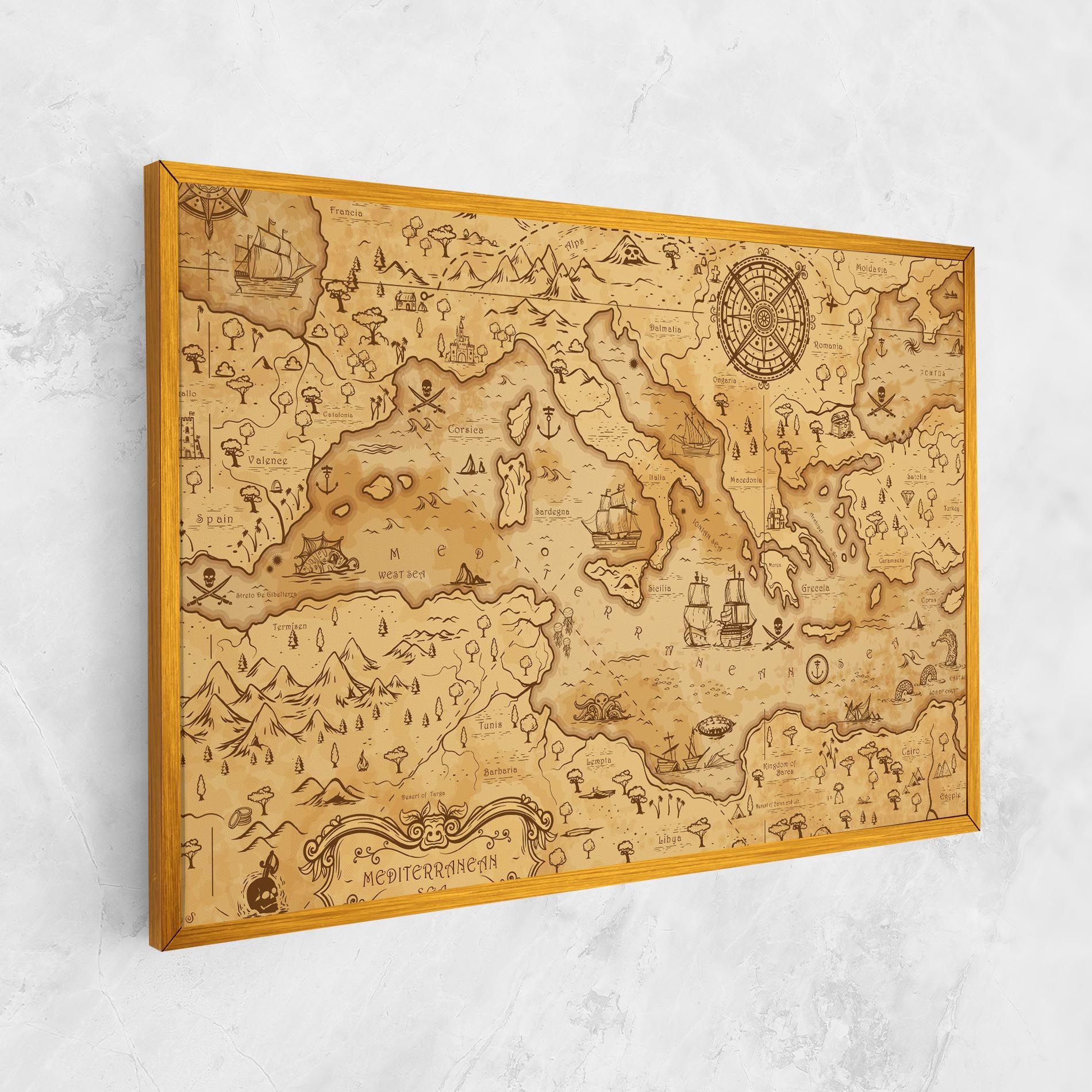 Cream Brown Map mockup 1