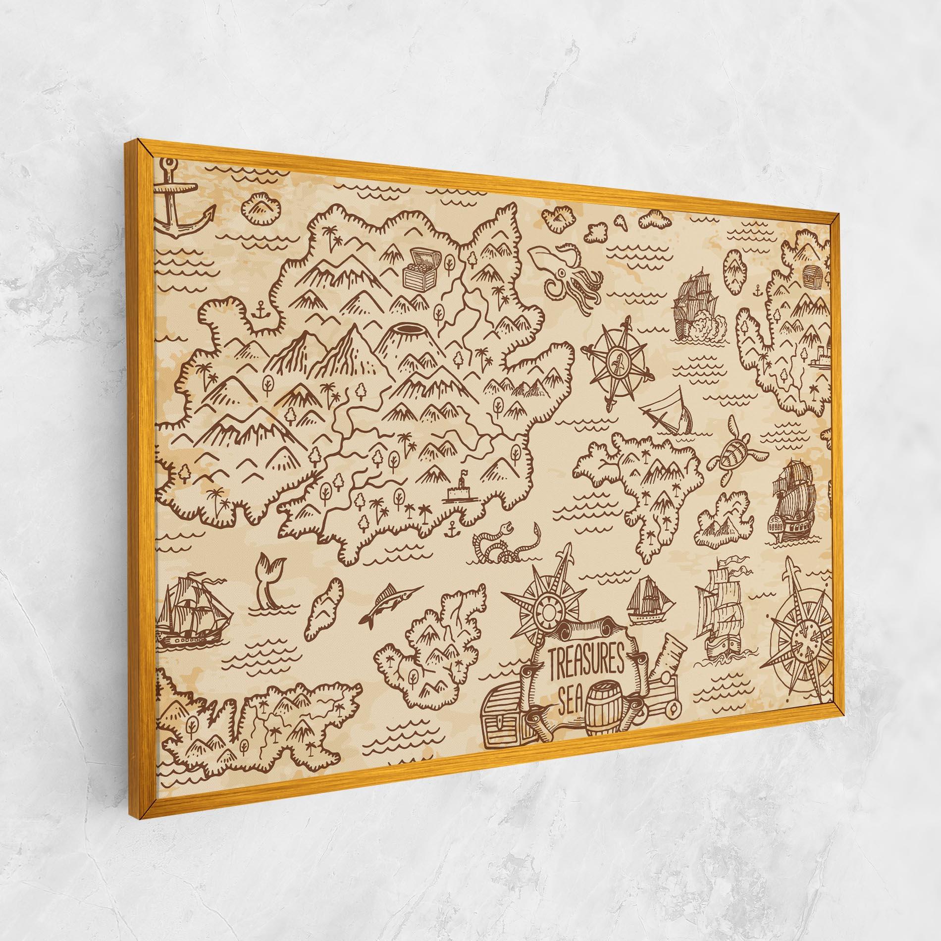 Tablou Canvas Cream Coffee Map mockup 1