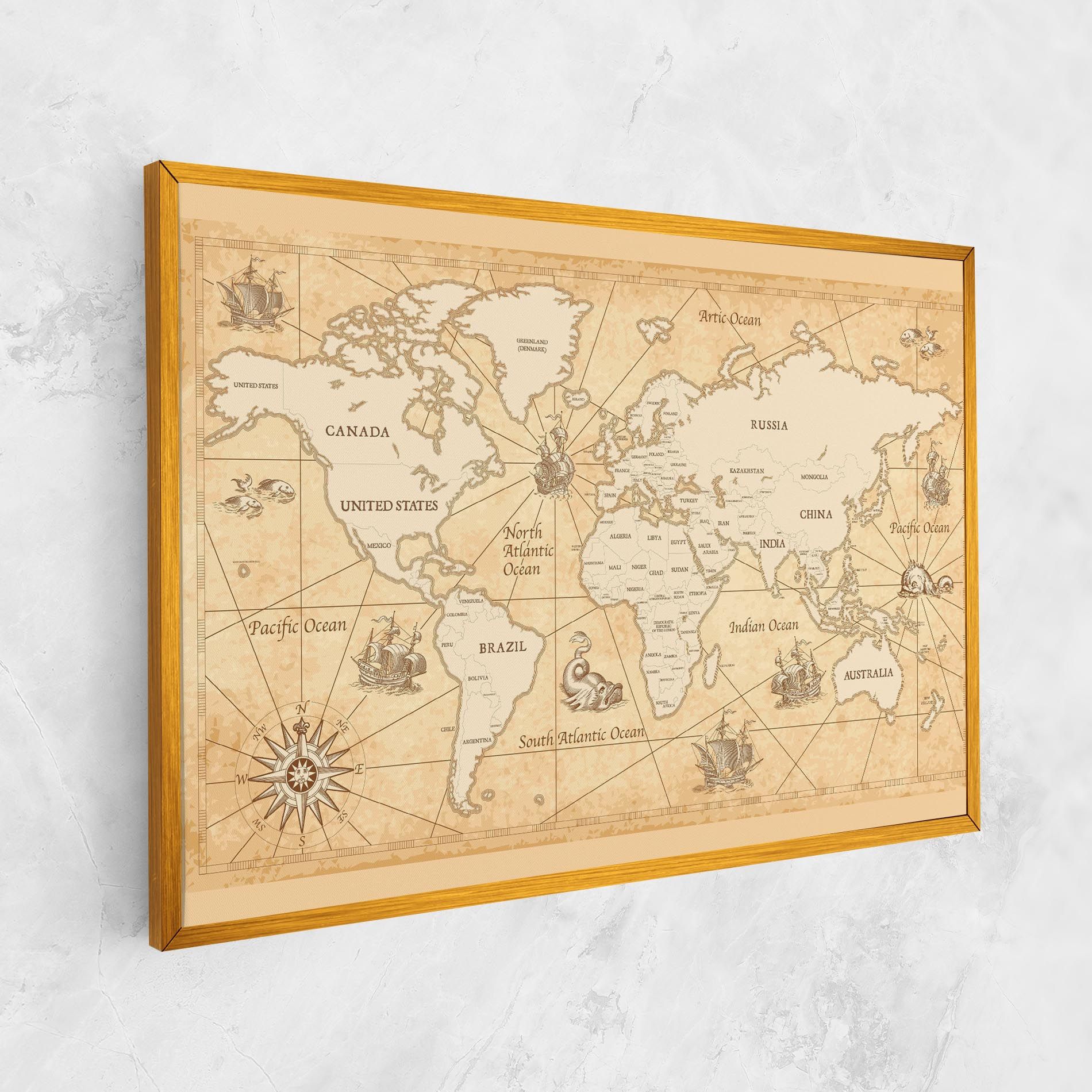 Cream Old Map mockup 1