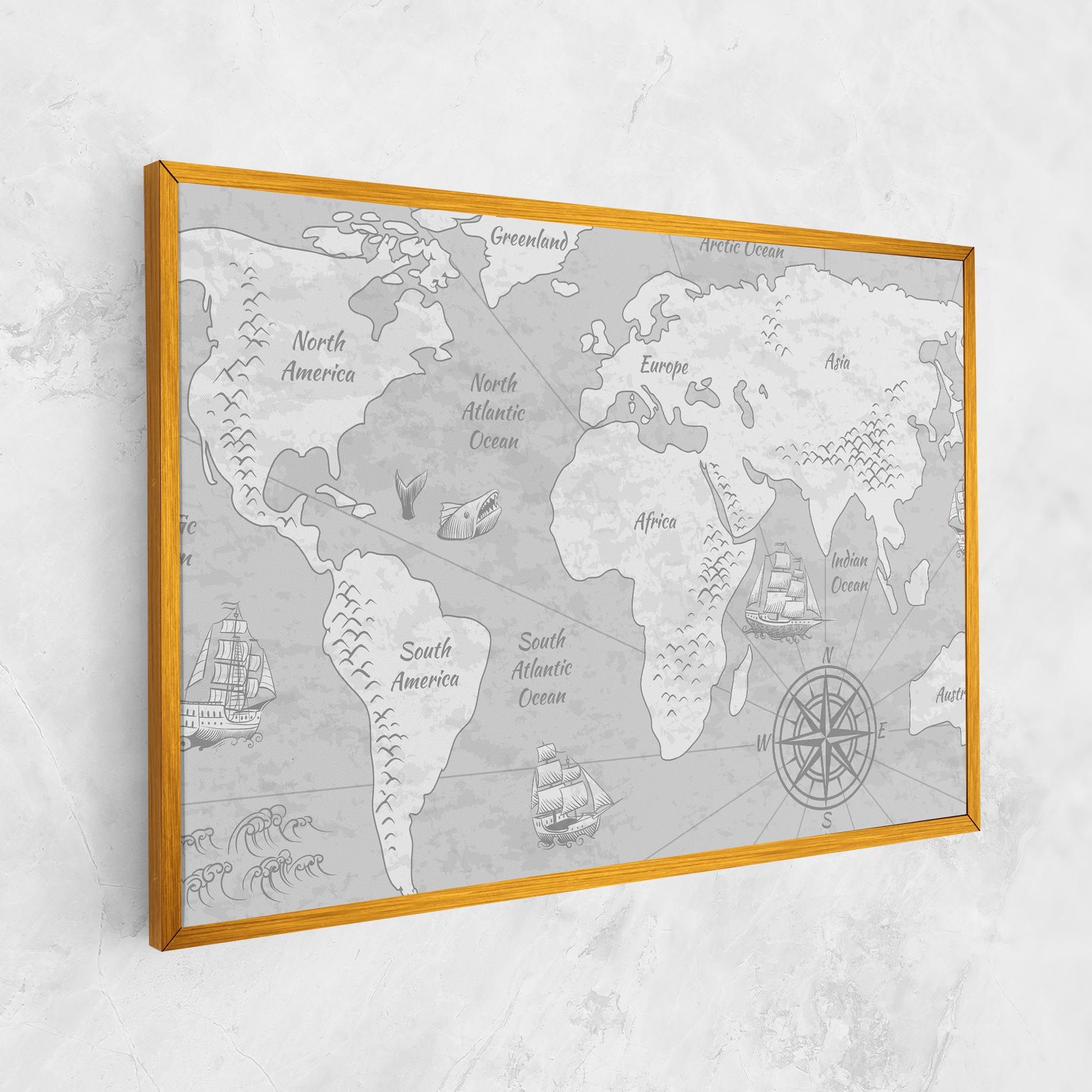 Grey Old Map mockup 1
