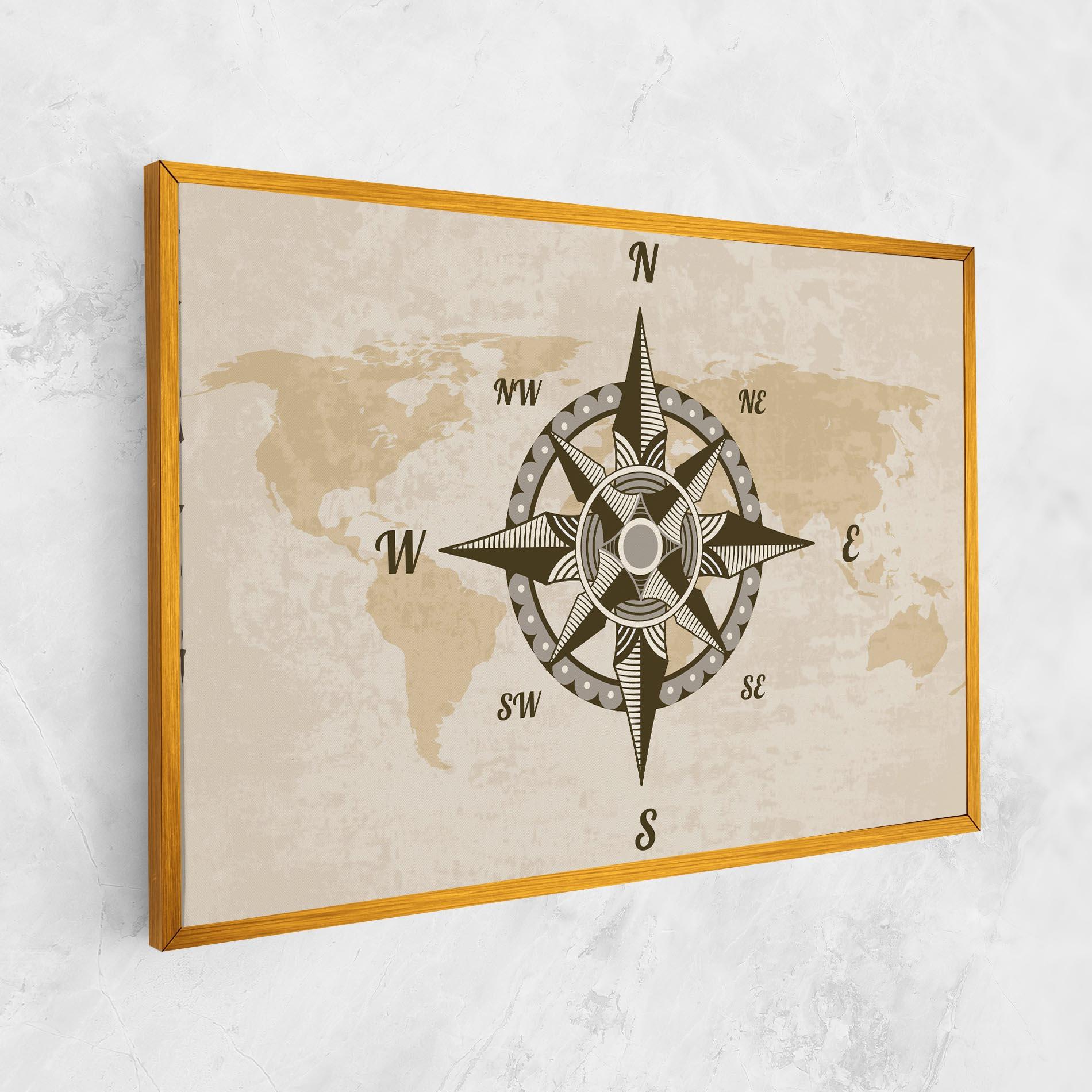 Tablou Canvas Nautical Compass mockup 1