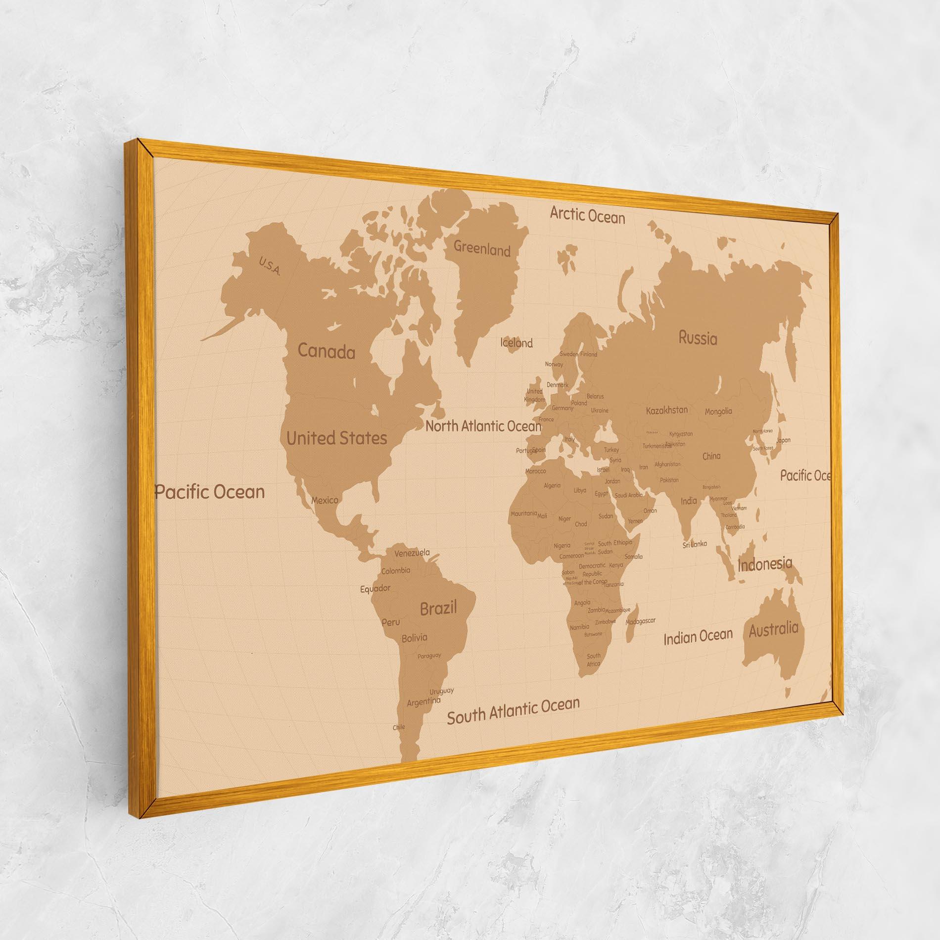 Tablou Canvas Ocean Old Map mockup 1