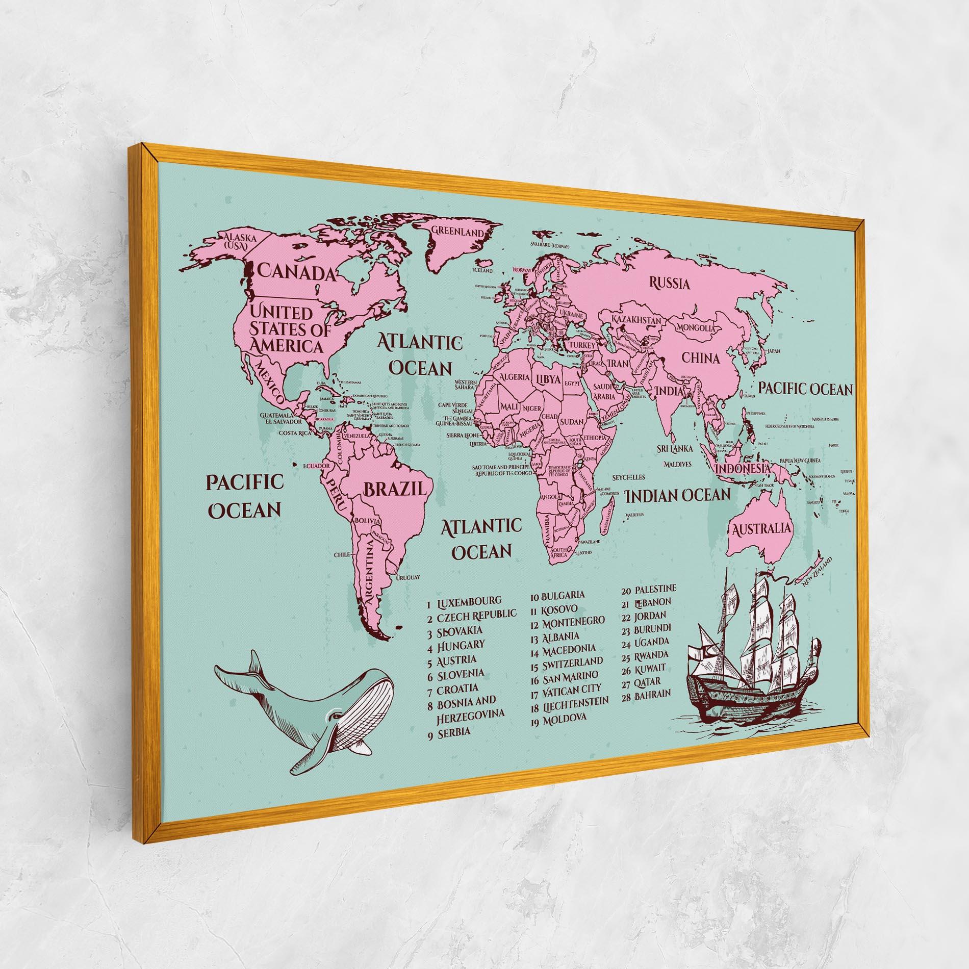 Tablou Canvas Pink Pirate Map mockup 1