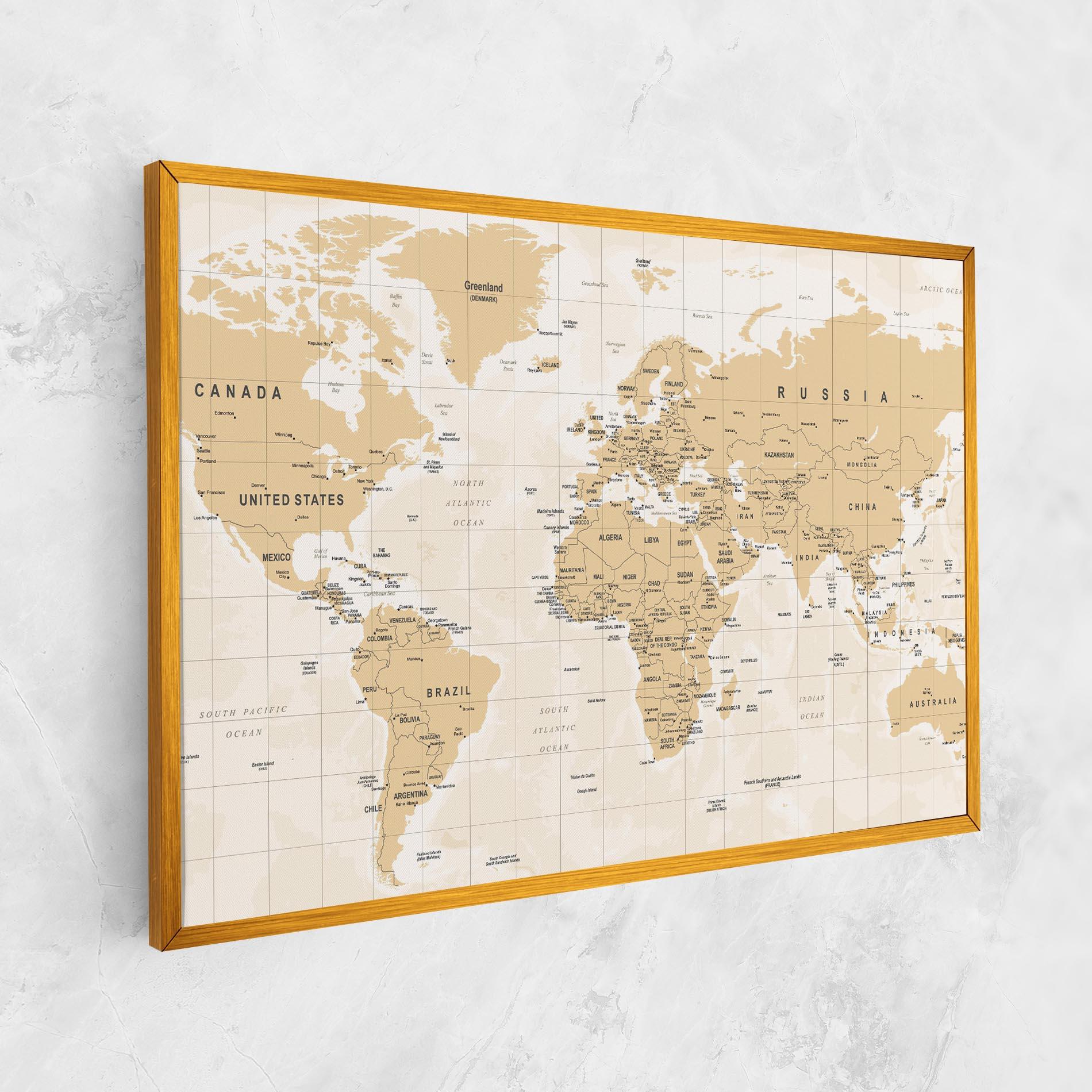 Tablou Canvas World Old Map mockup 1