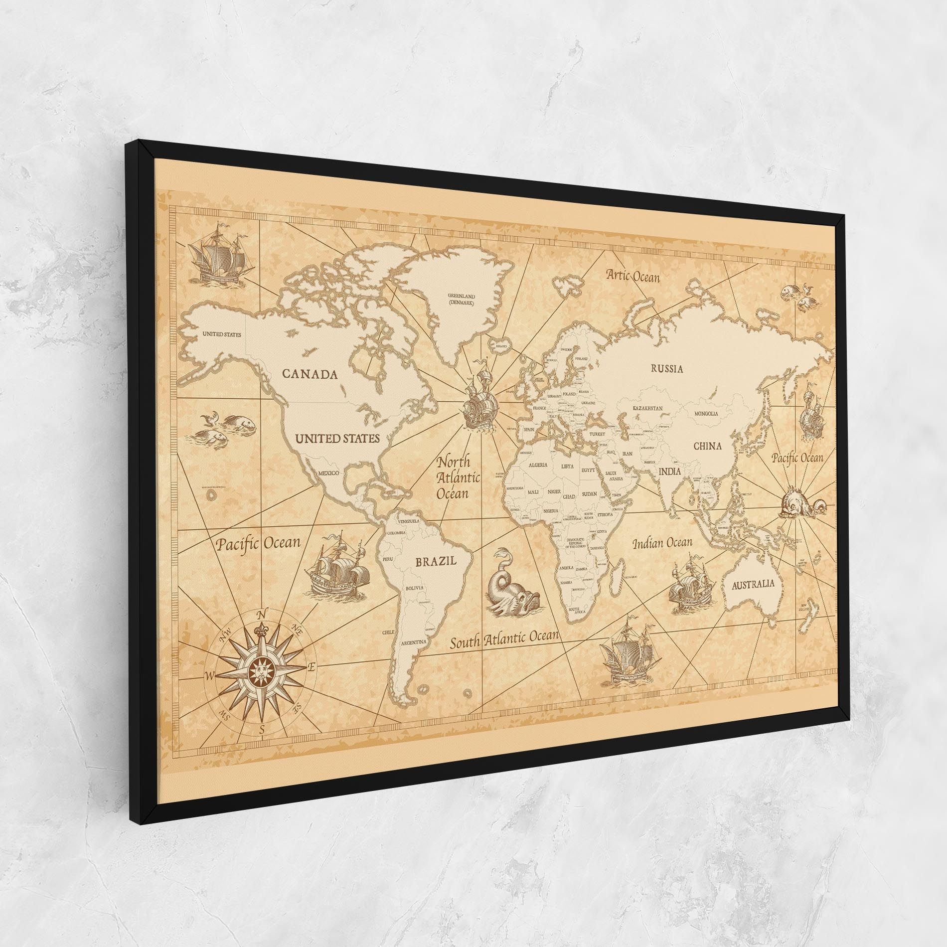 Cream Old Map mockup 1