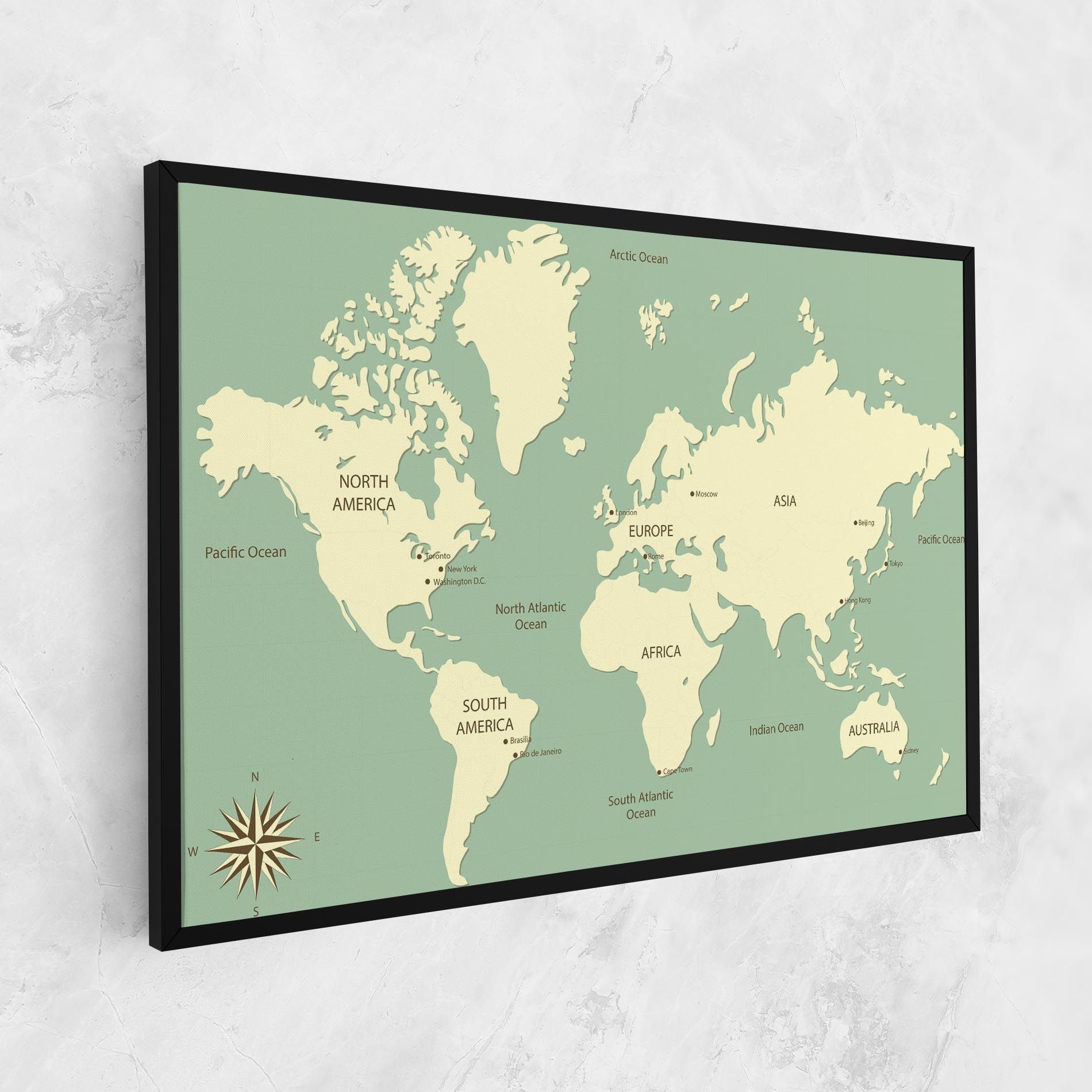 Green Cream Map mockup 1