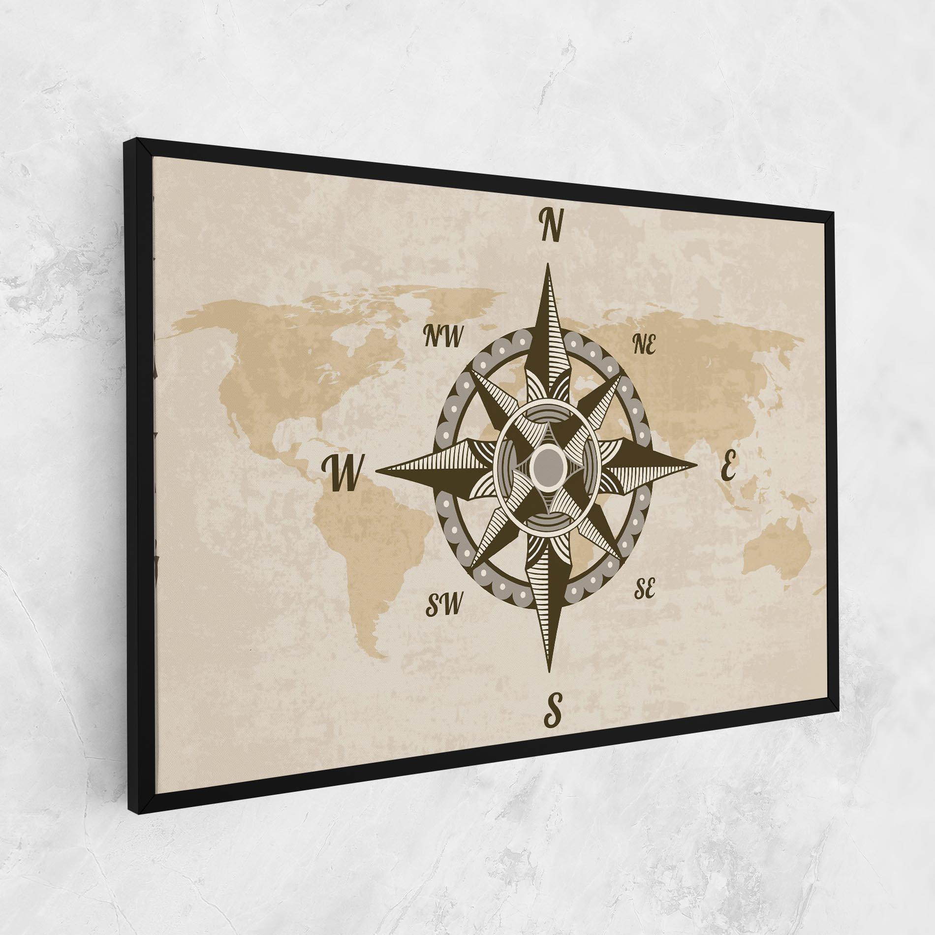 Tablou Canvas Nautical Compass mockup 1