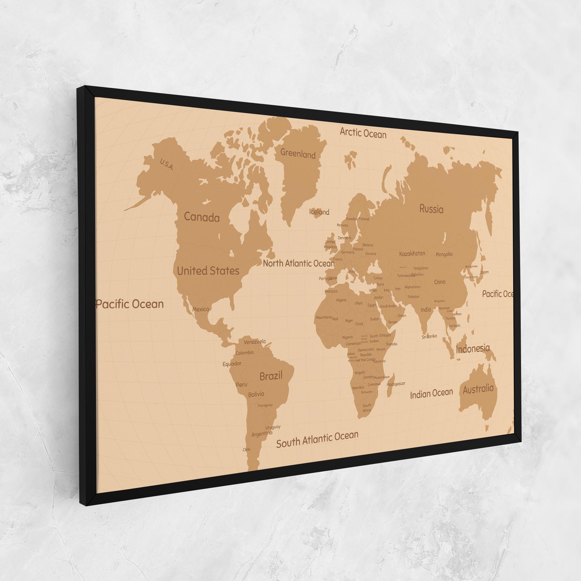 Tablou Canvas Ocean Old Map mockup 1