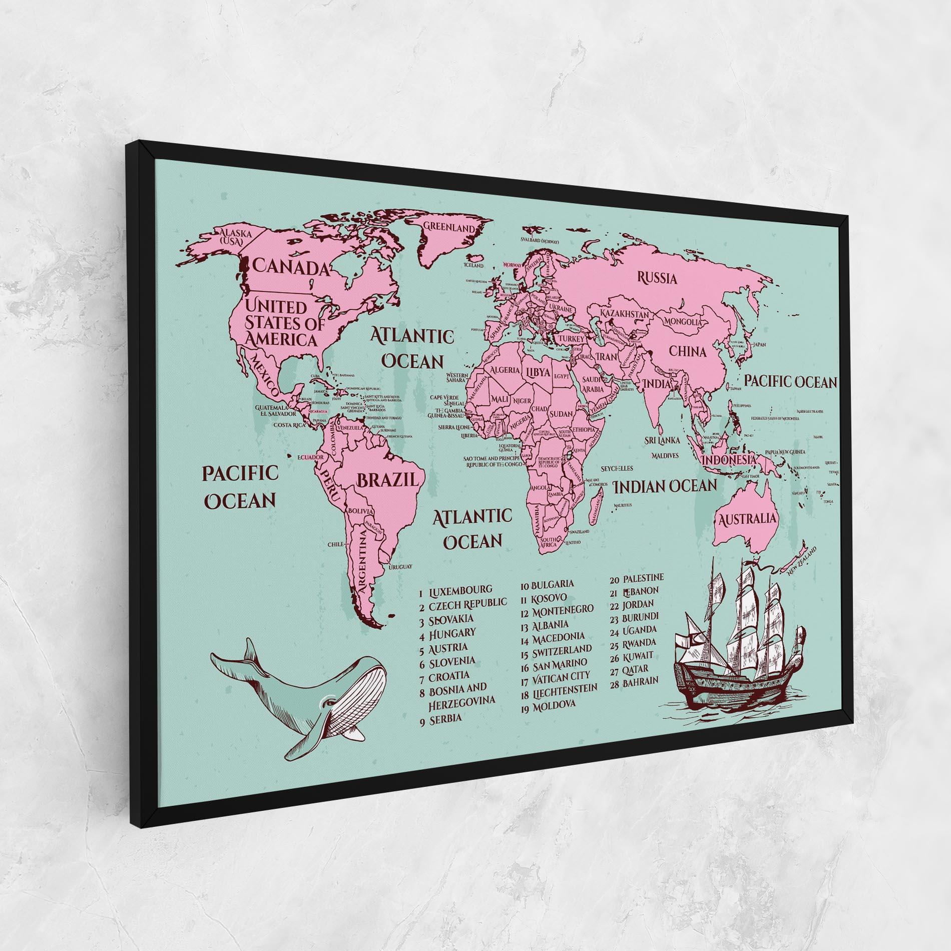 Tablou Canvas Pink Pirate Map mockup 1