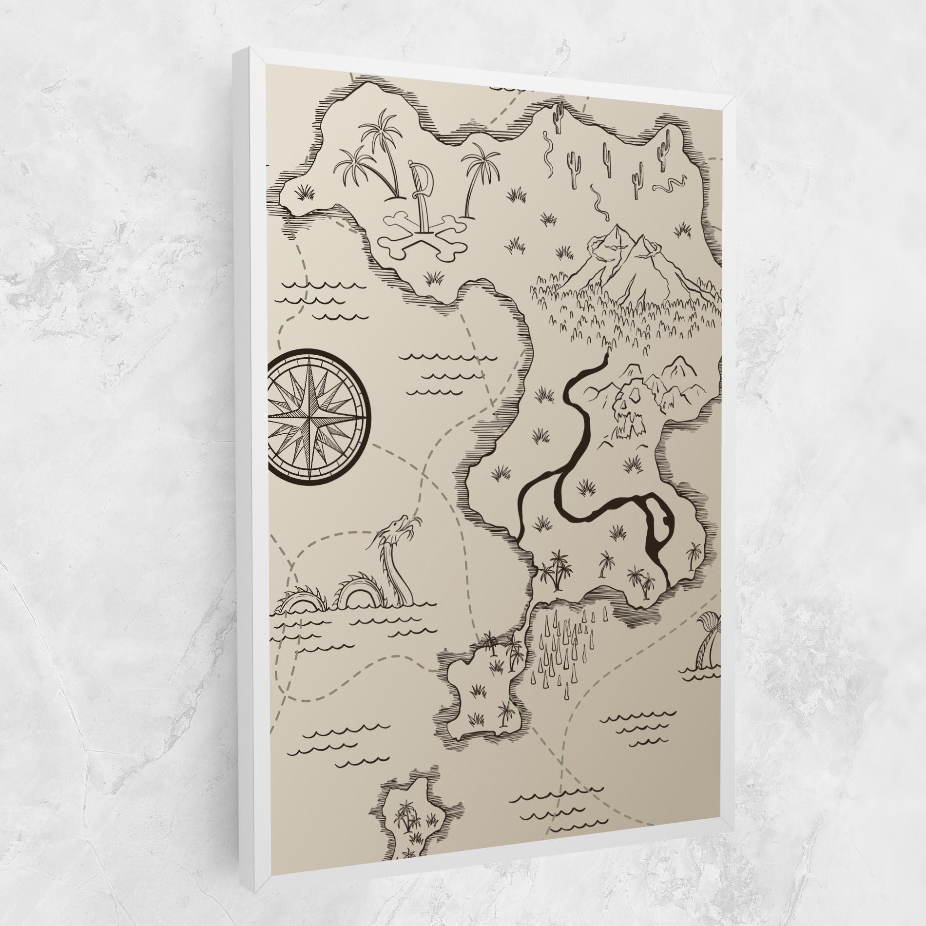 Tablou Canvas Cream Island Map mockup 1