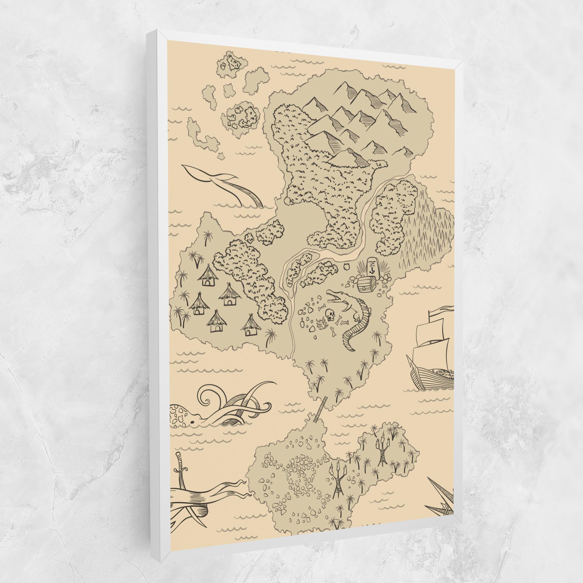 Tablou Canvas Island Old Map mockup 1