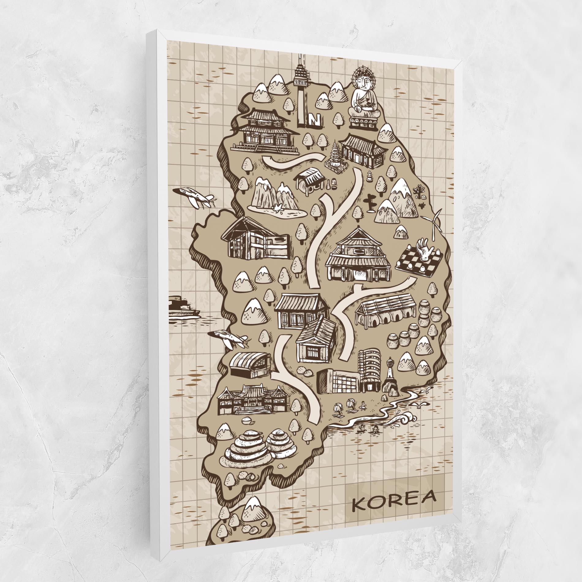 Tablou Canvas Old Korea Map mockup 1