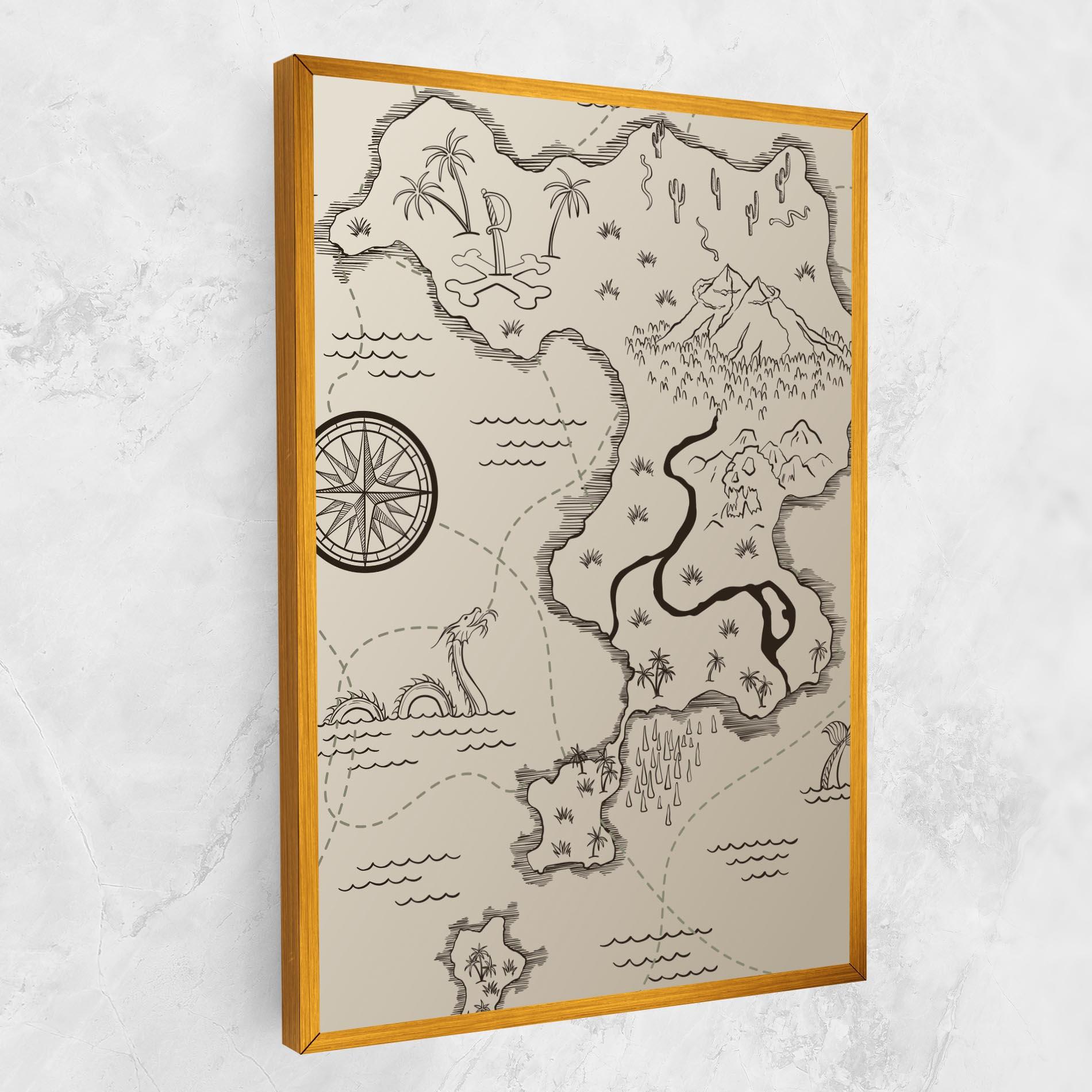 Tablou Canvas Cream Island Map mockup 1