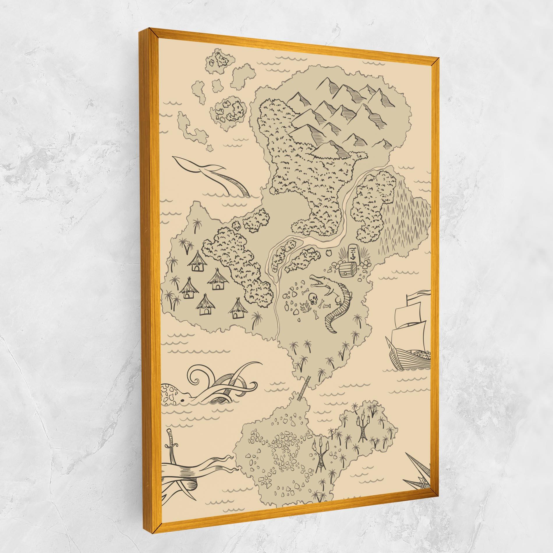 Tablou Canvas Island Old Map mockup 1