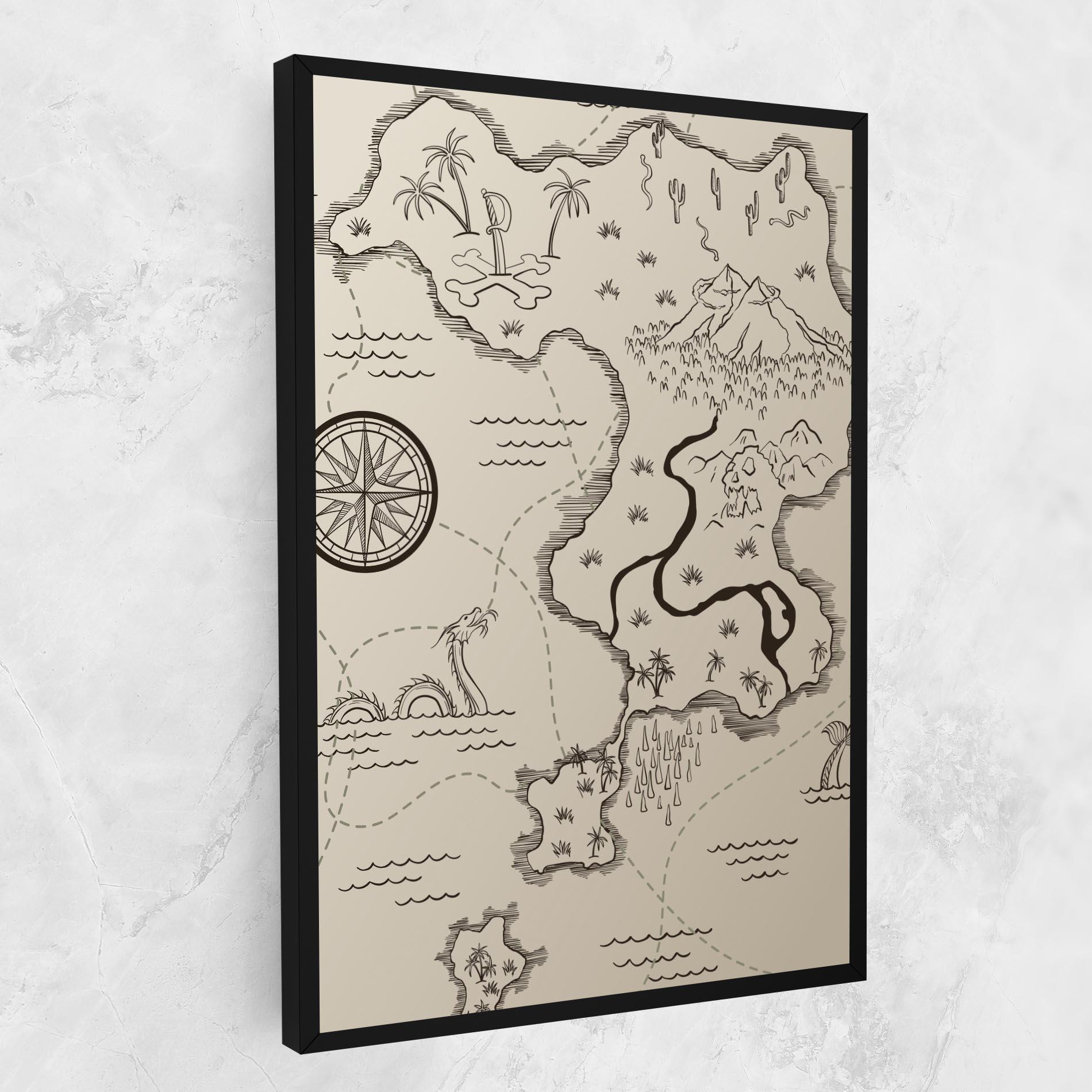 Tablou Canvas Cream Island Map mockup 1