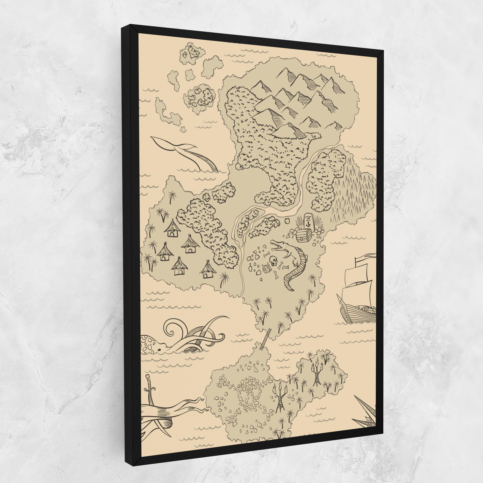 Tablou Canvas Island Old Map mockup 1