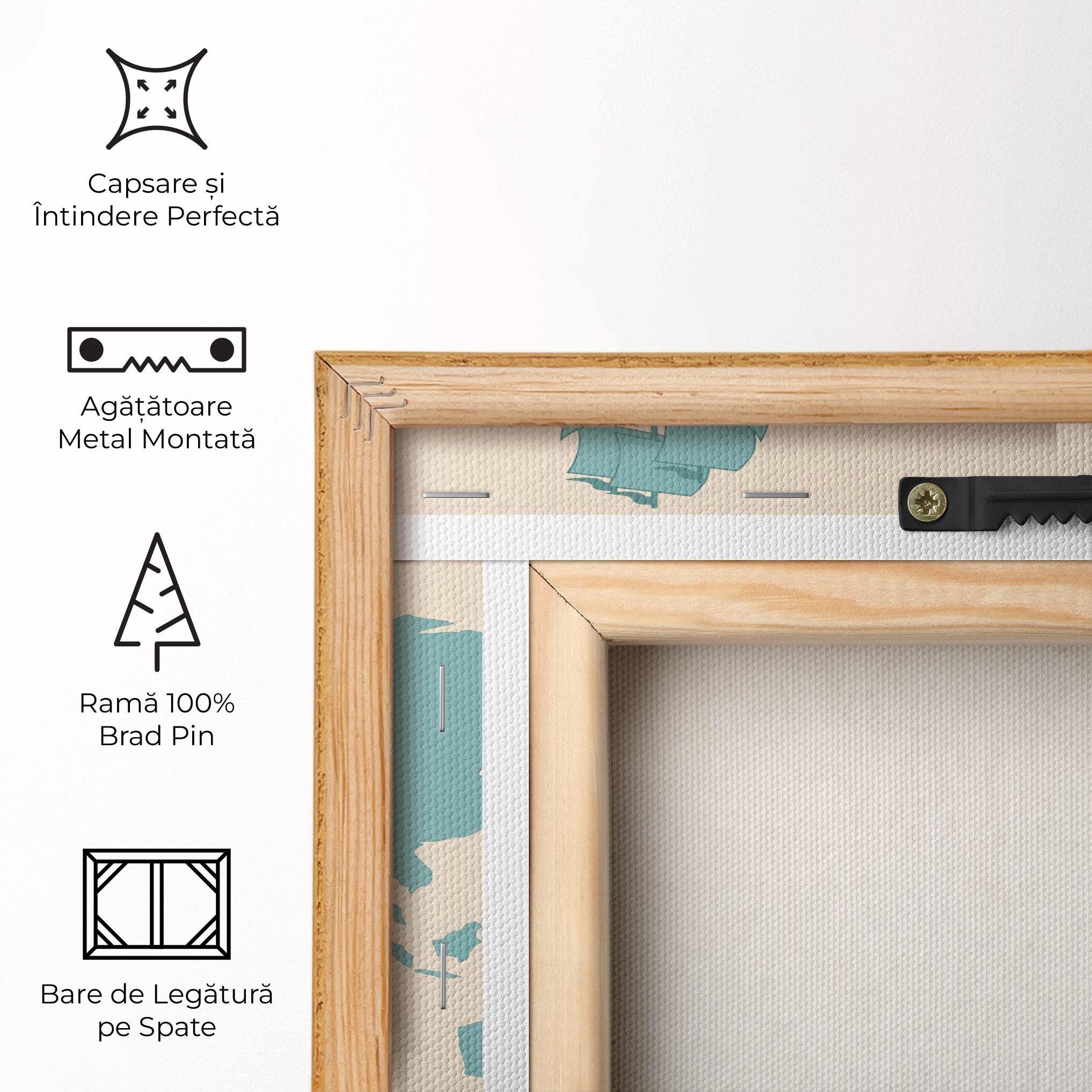 Tablou Canvas Cream Blue Map mockup 5