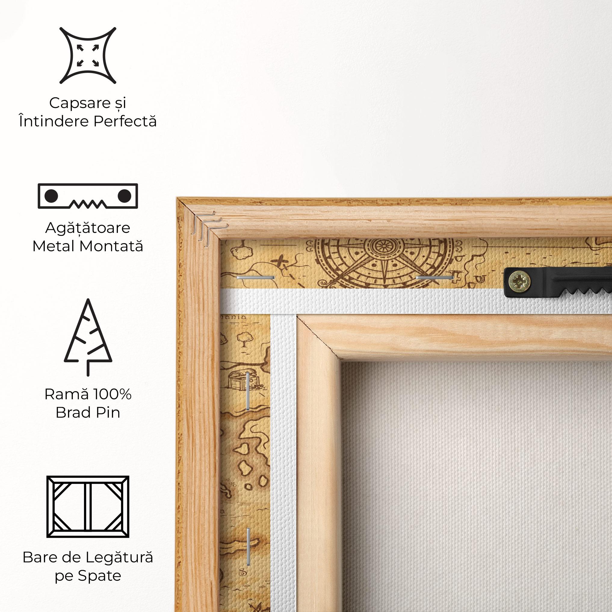 Tablou Canvas Cream Brown Map mockup 5