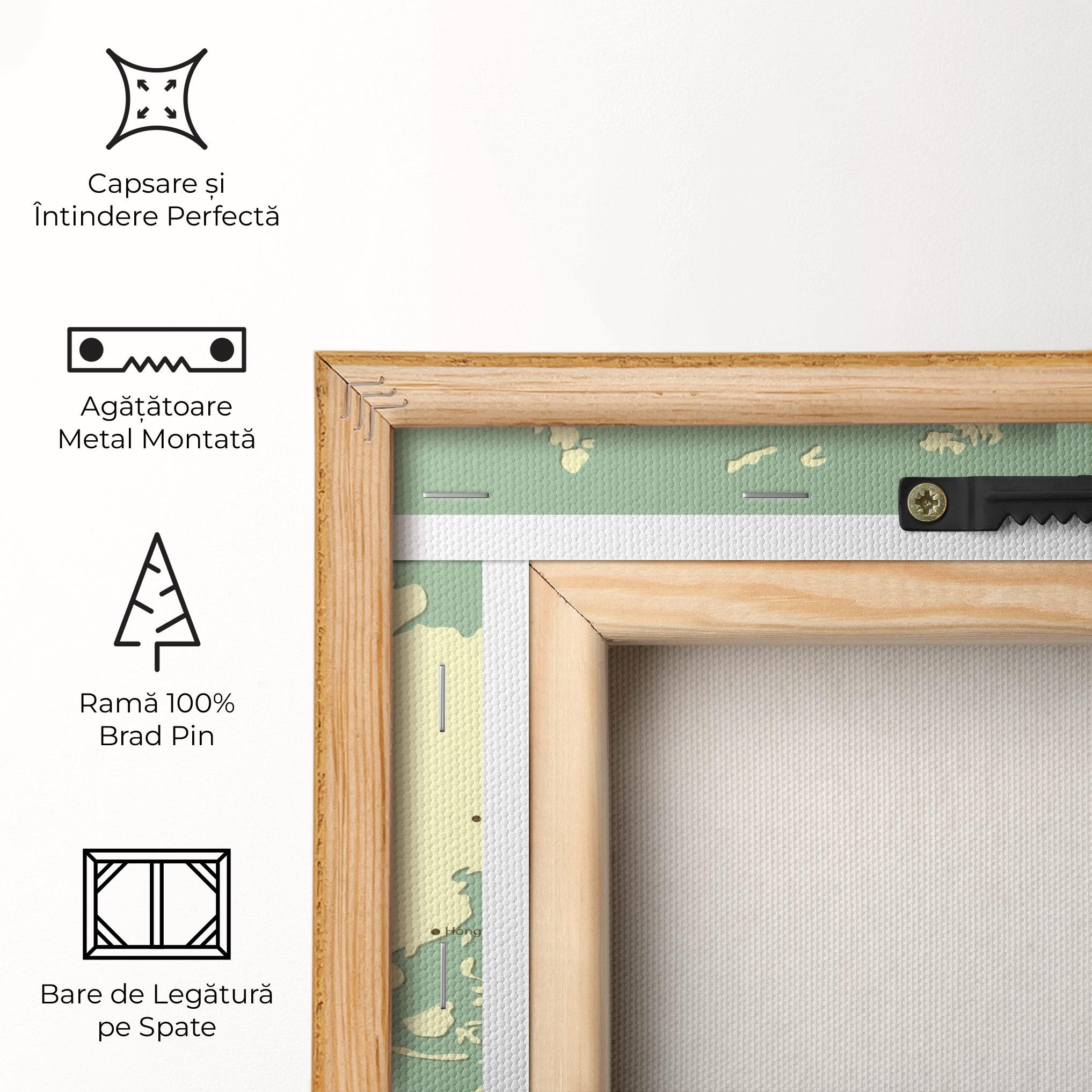 Tablou Canvas Green Cream Map mockup 5