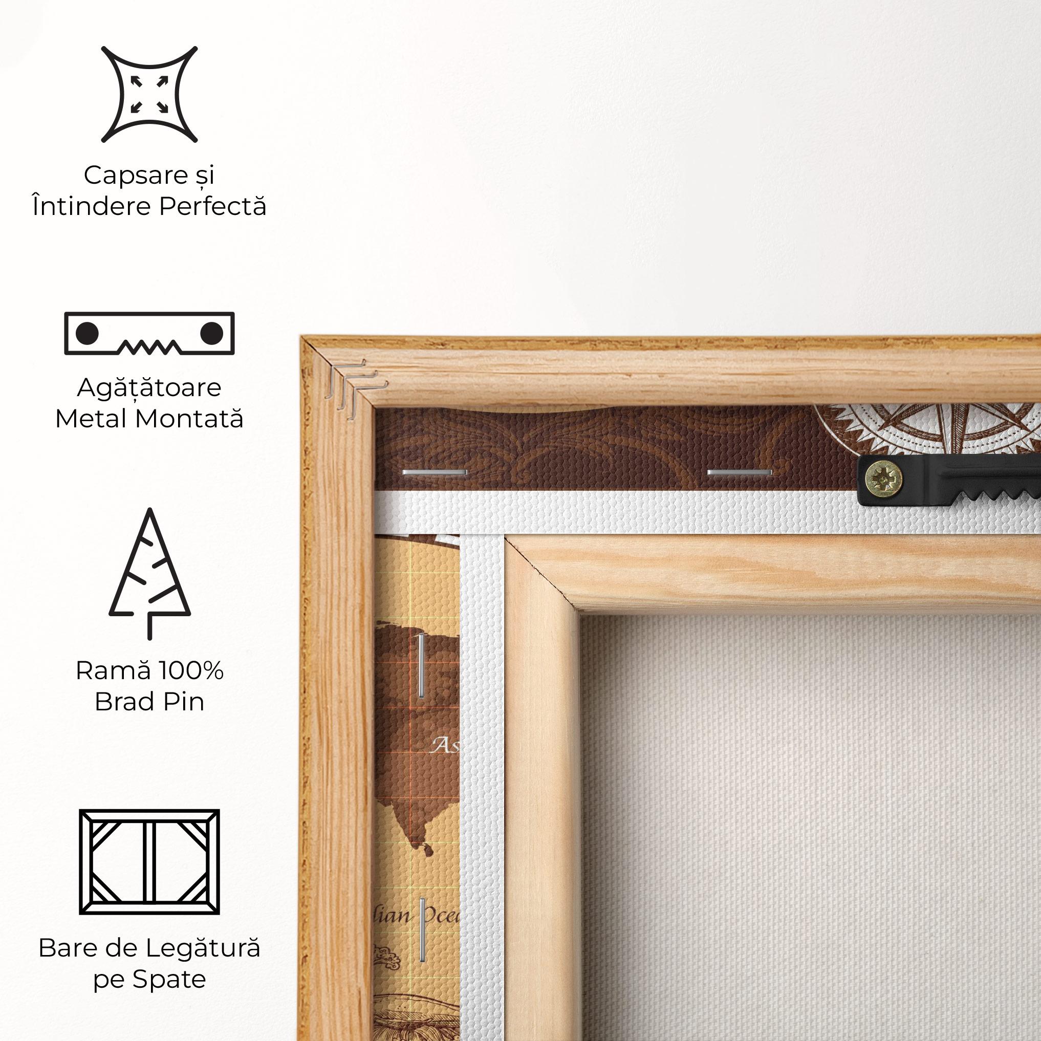 Tablou Canvas Old Brown Map mockup 5