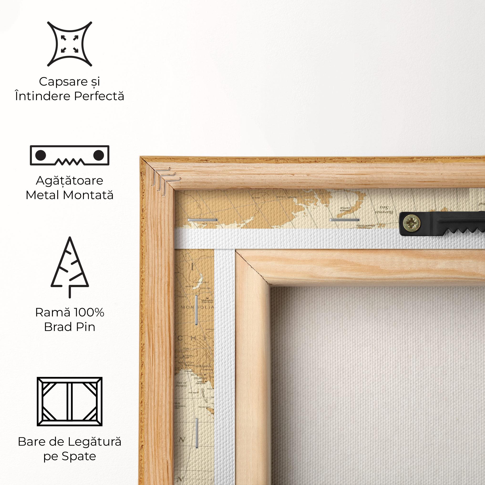 Tablou Canvas Old Map Cream mockup 5