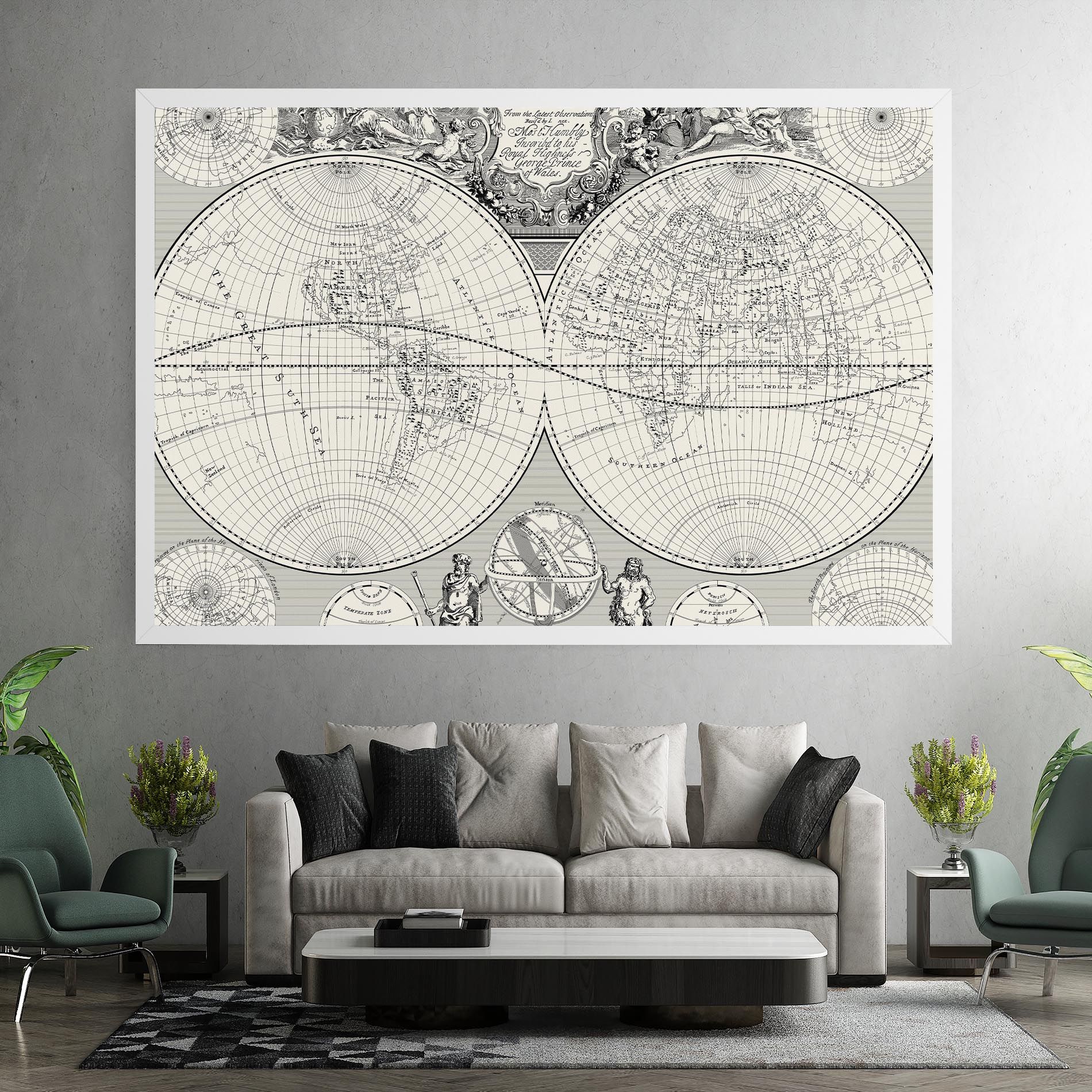 Black White Map mockup 7