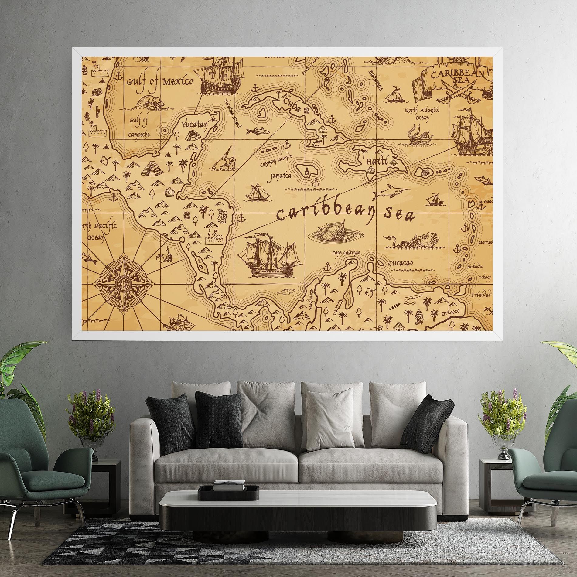 Caribbean Sea Map mockup 7