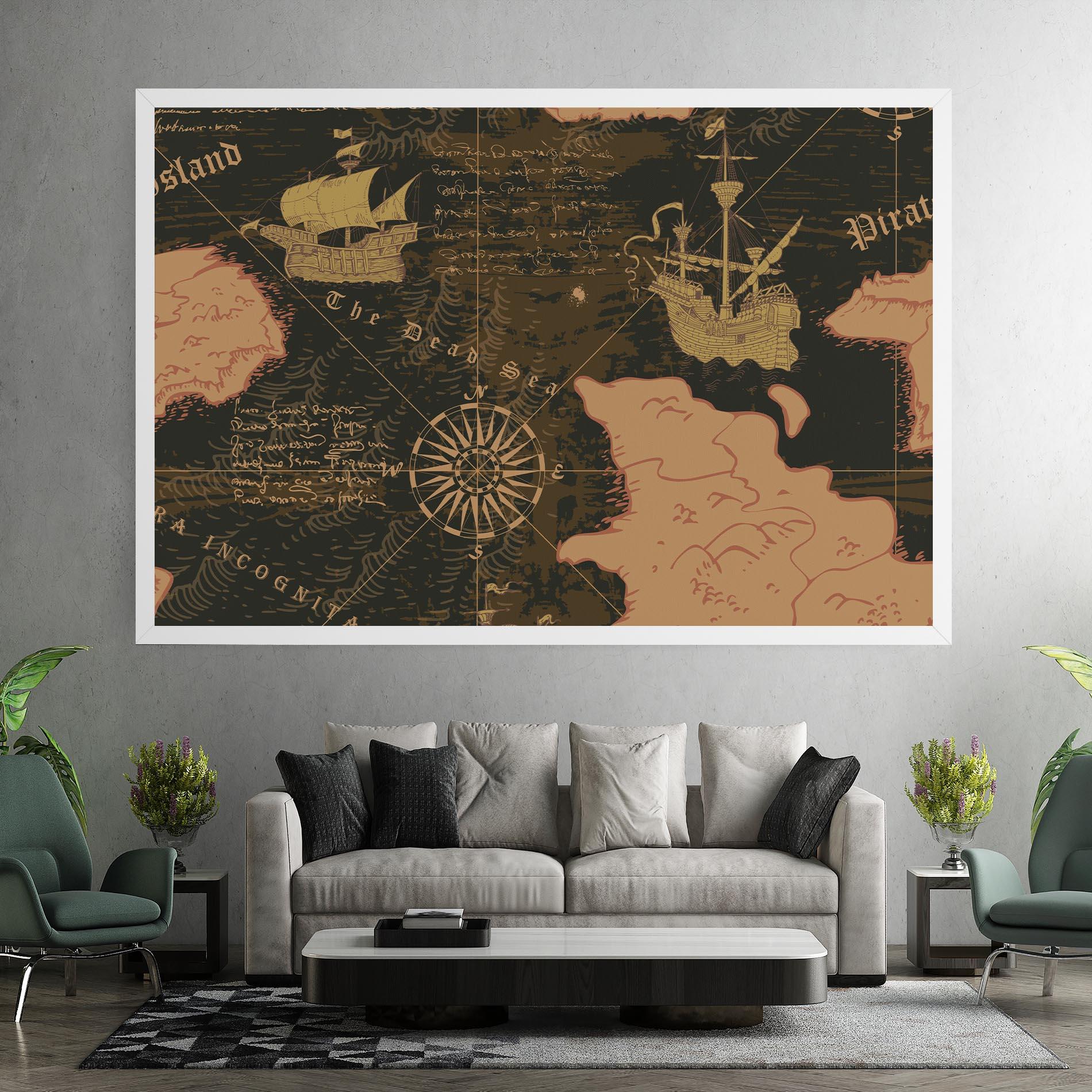 Tablou Canvas Cool Old Map mockup 7