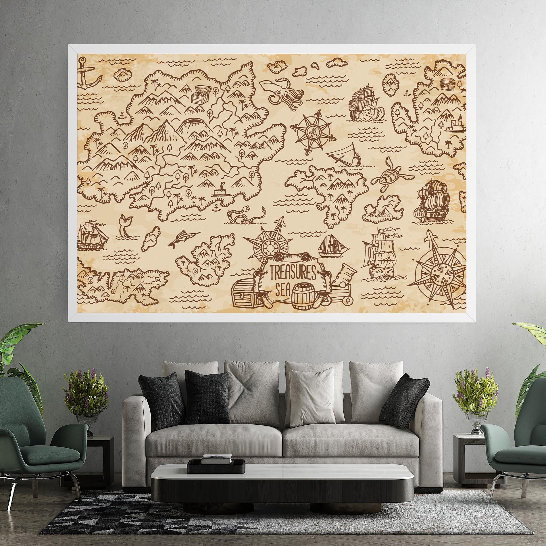 Tablou Canvas Cream Coffee Map mockup 7