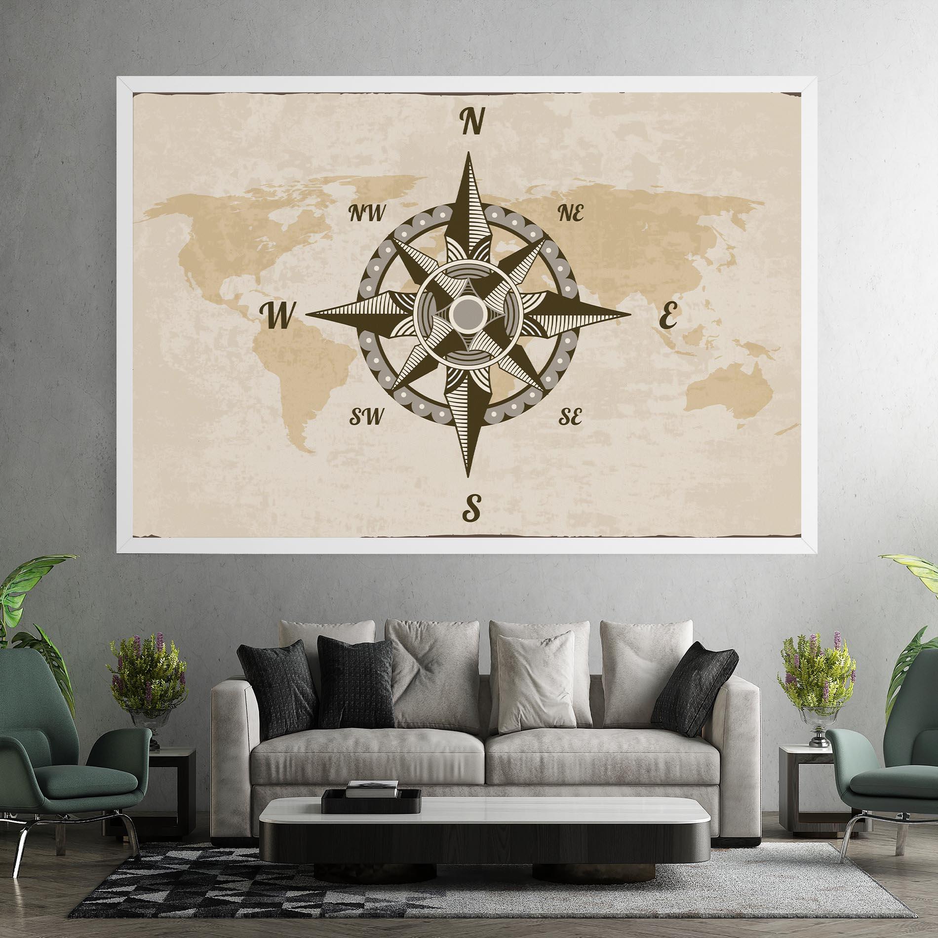 Tablou Canvas Nautical Compass mockup 7