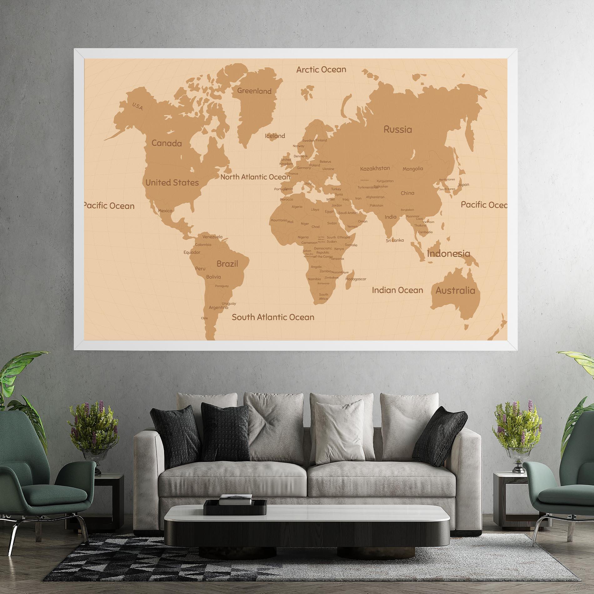 Tablou Canvas Ocean Old Map mockup 7
