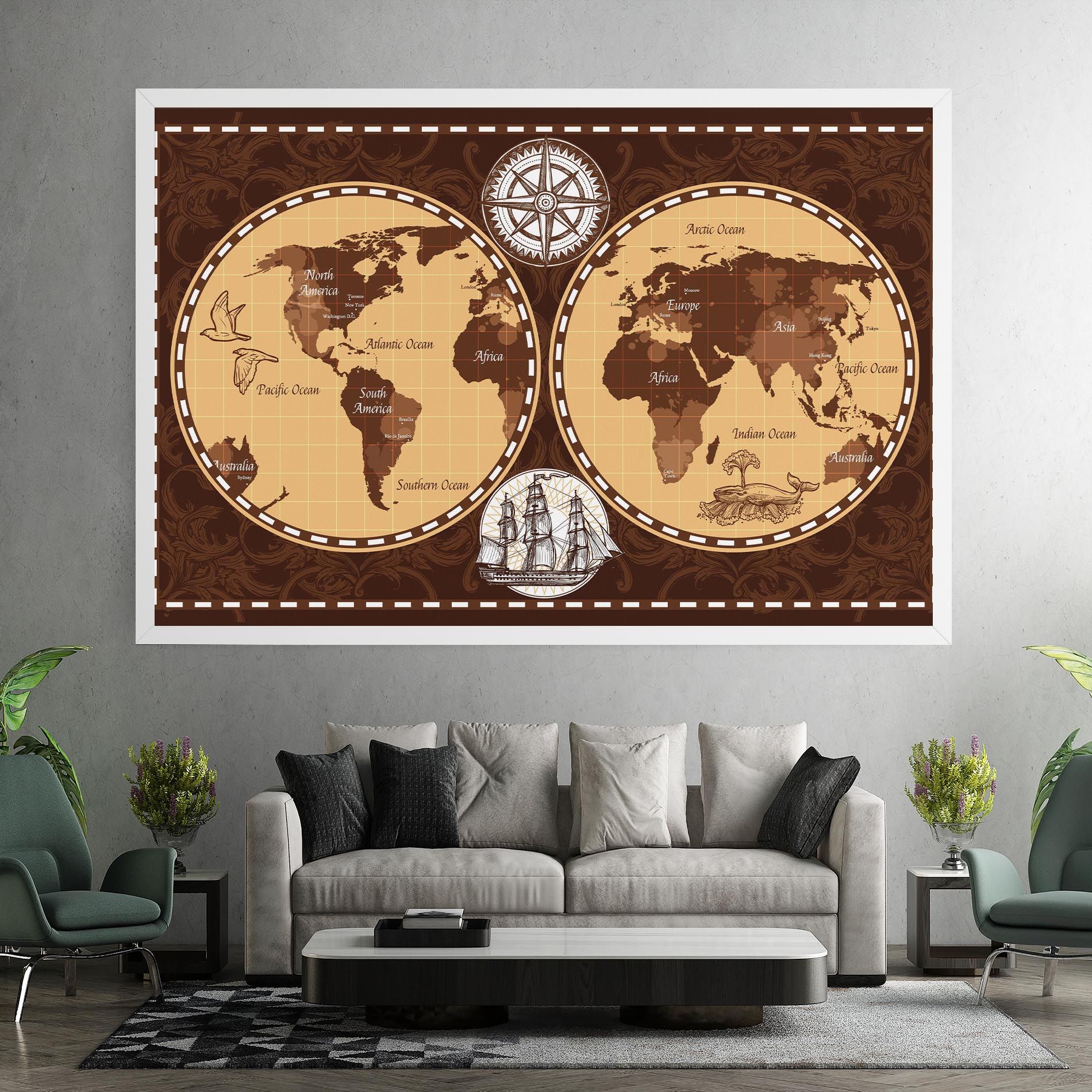 Old Brown Map mockup 7