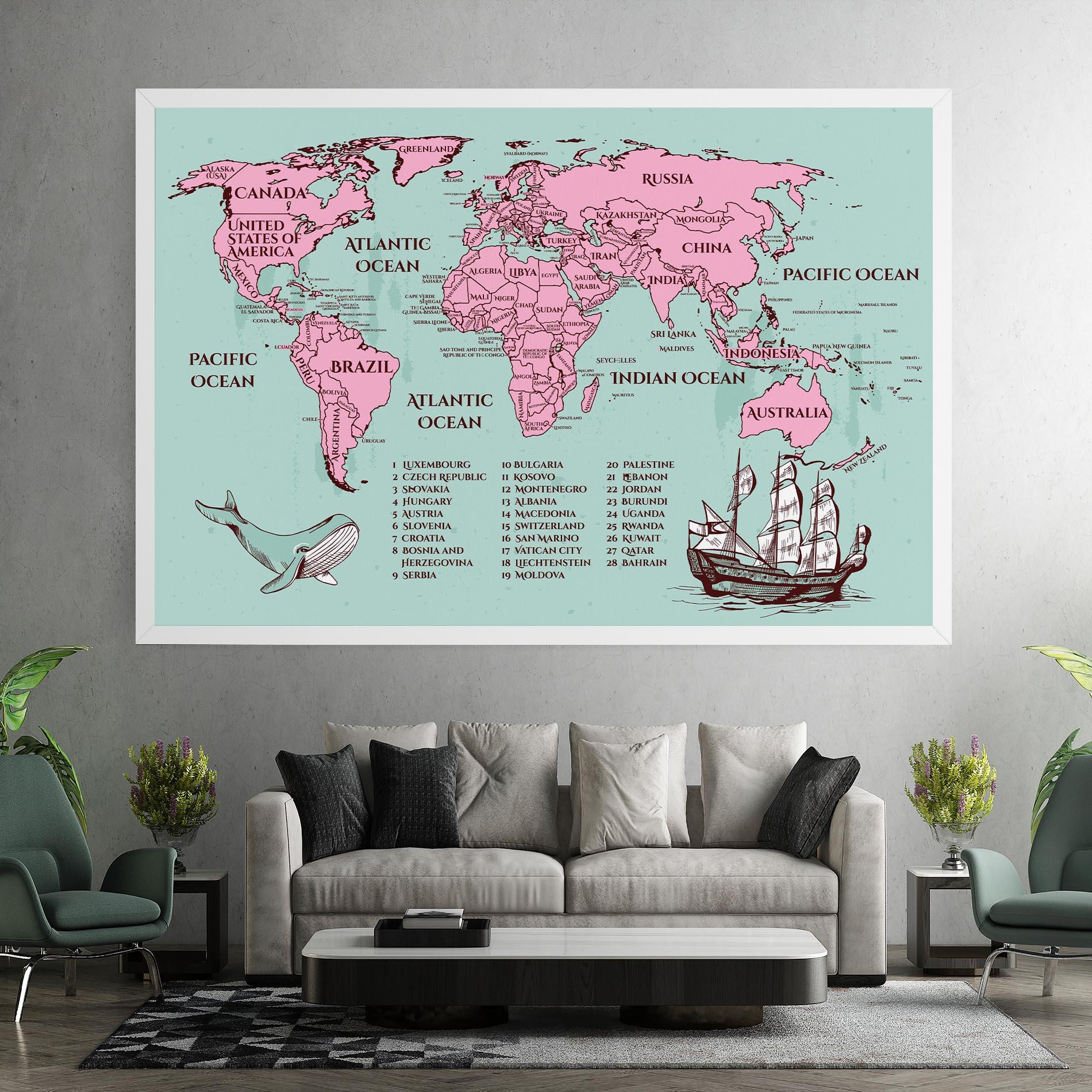 Tablou Canvas Pink Pirate Map mockup 7