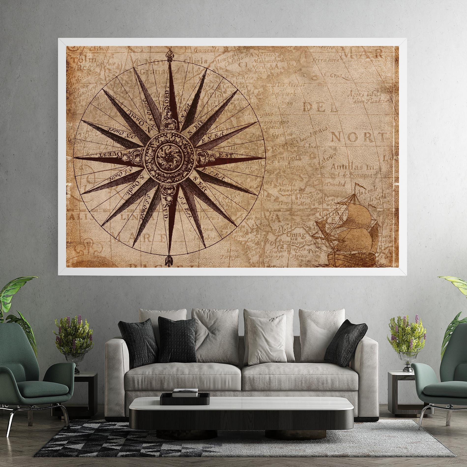 Tablou Canvas Vintage Map mockup 7