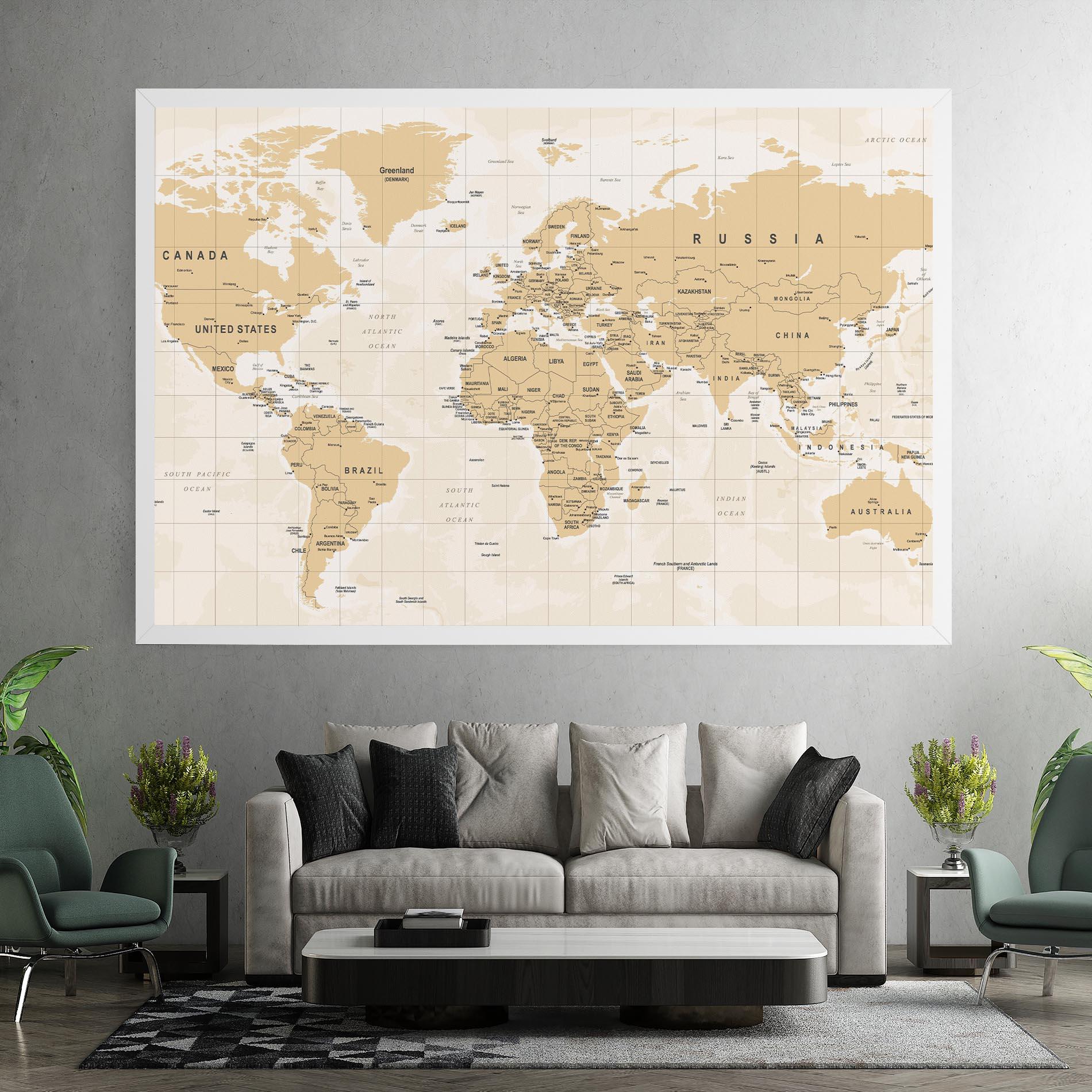 Tablou Canvas World Old Map mockup 7