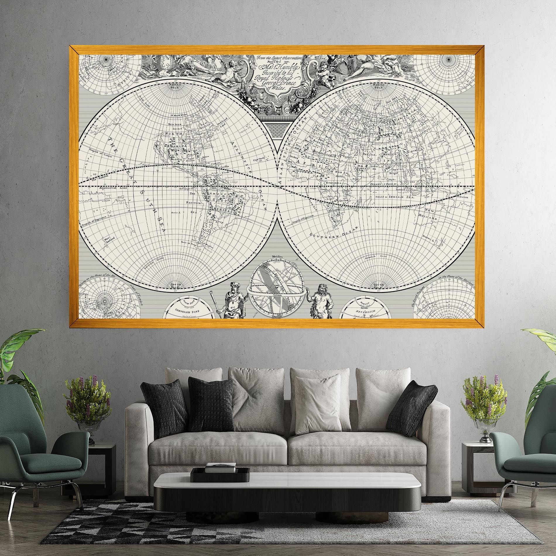 Black White Map mockup 7