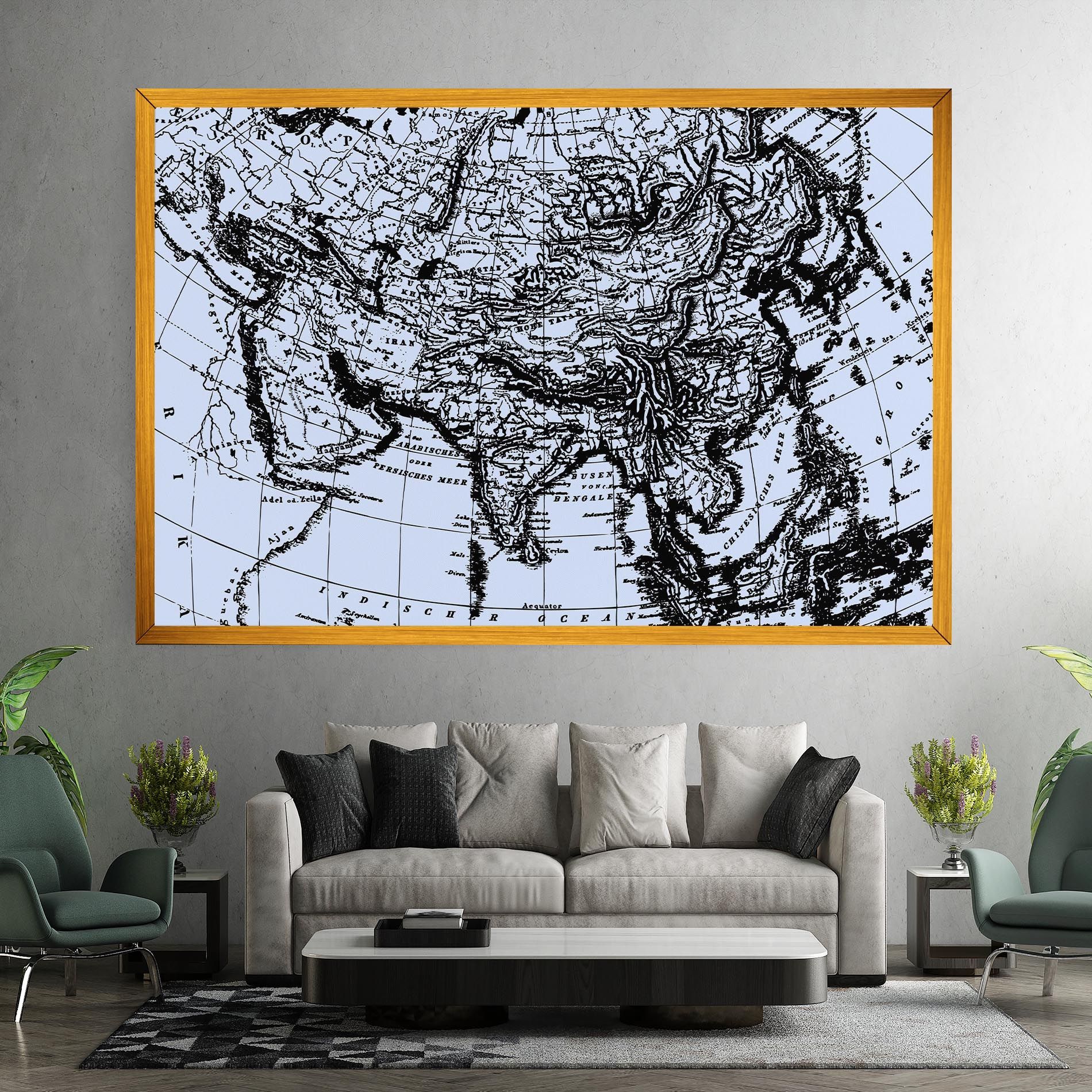 Blue Old Map mockup 7