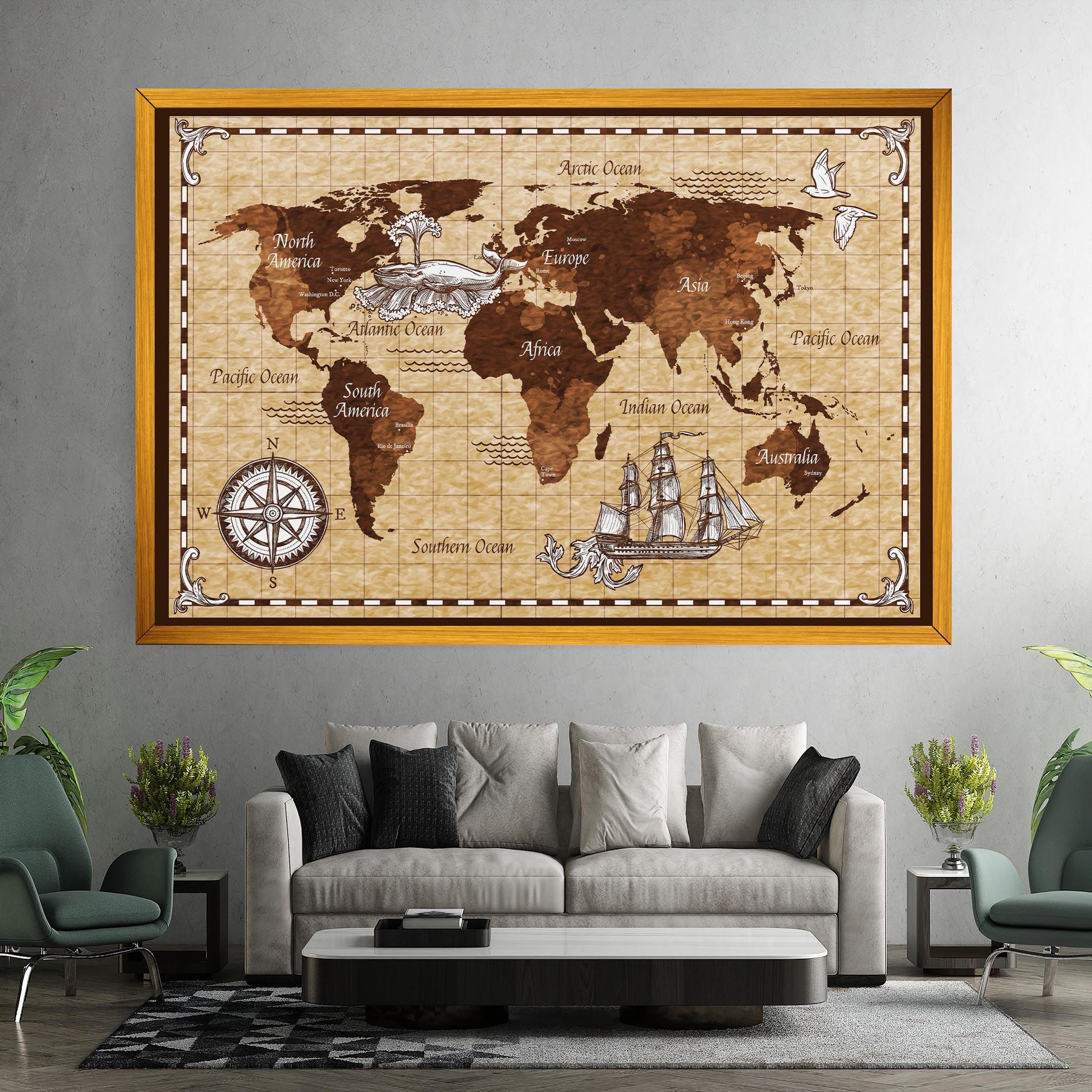 Brown Old Map mockup 7