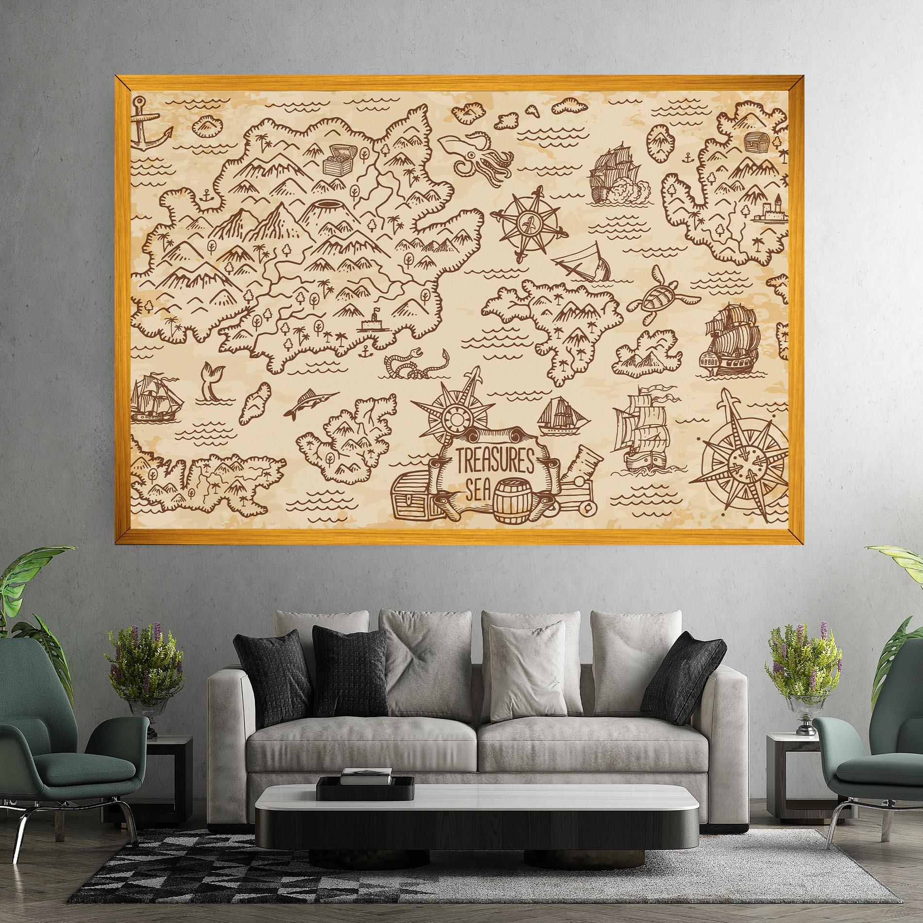 Tablou Canvas Cream Coffee Map mockup 7